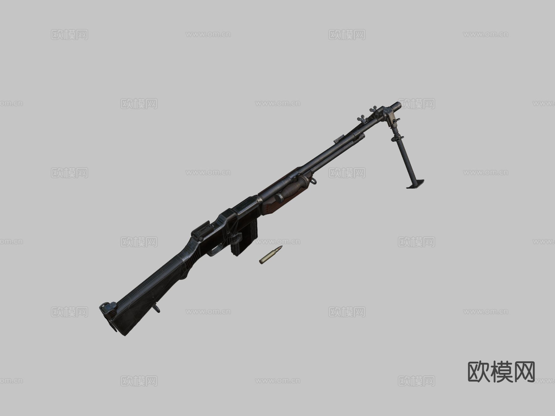 轻机枪 枪支 枪械su模型下载（渲染图1）