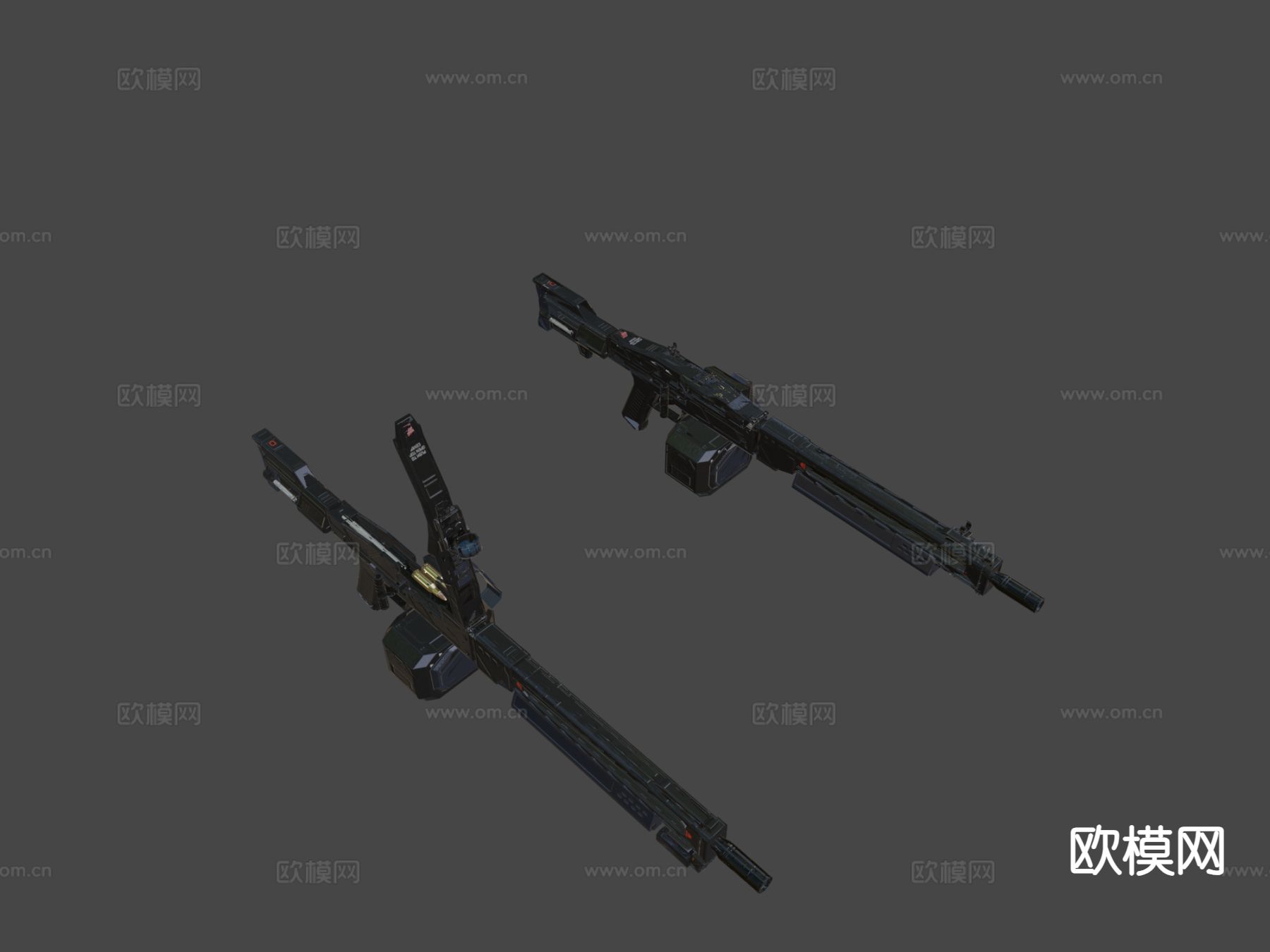 FSK34 科幻重型机枪 枪支 枪械su模型下载（渲染图7）