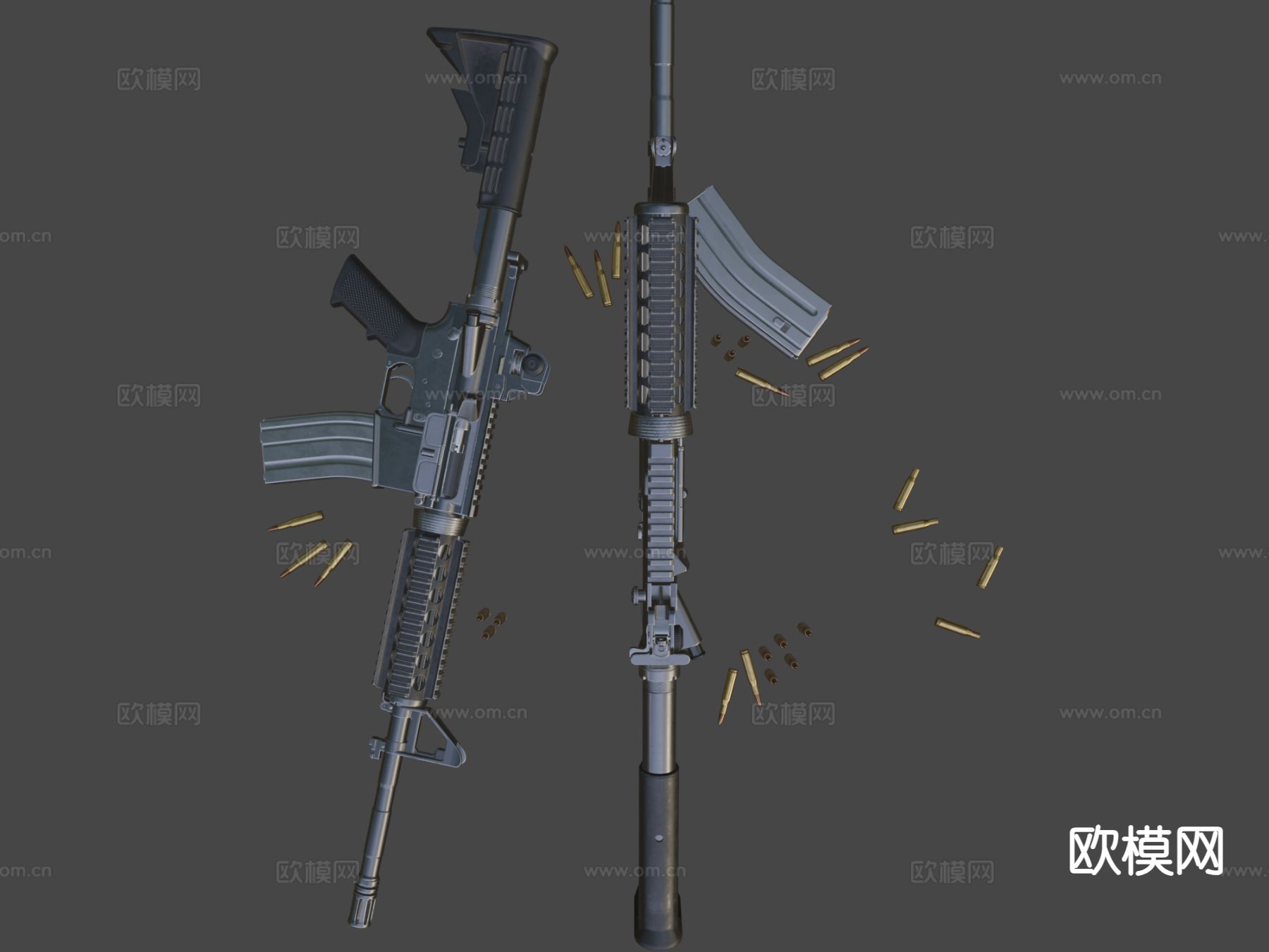 M4A1突击步枪su模型下载（渲染图6）