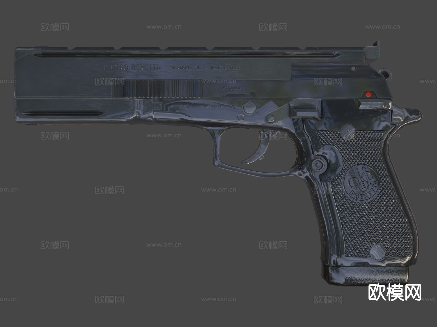 靶标手枪 枪支 枪械su模型下载（渲染图5）