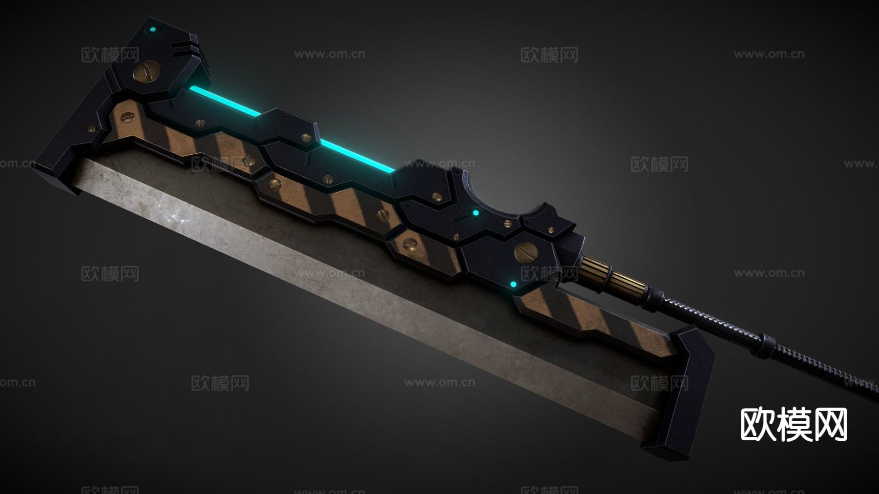 砍刀 光剑 游戏道具su模型下载（渲染图2）