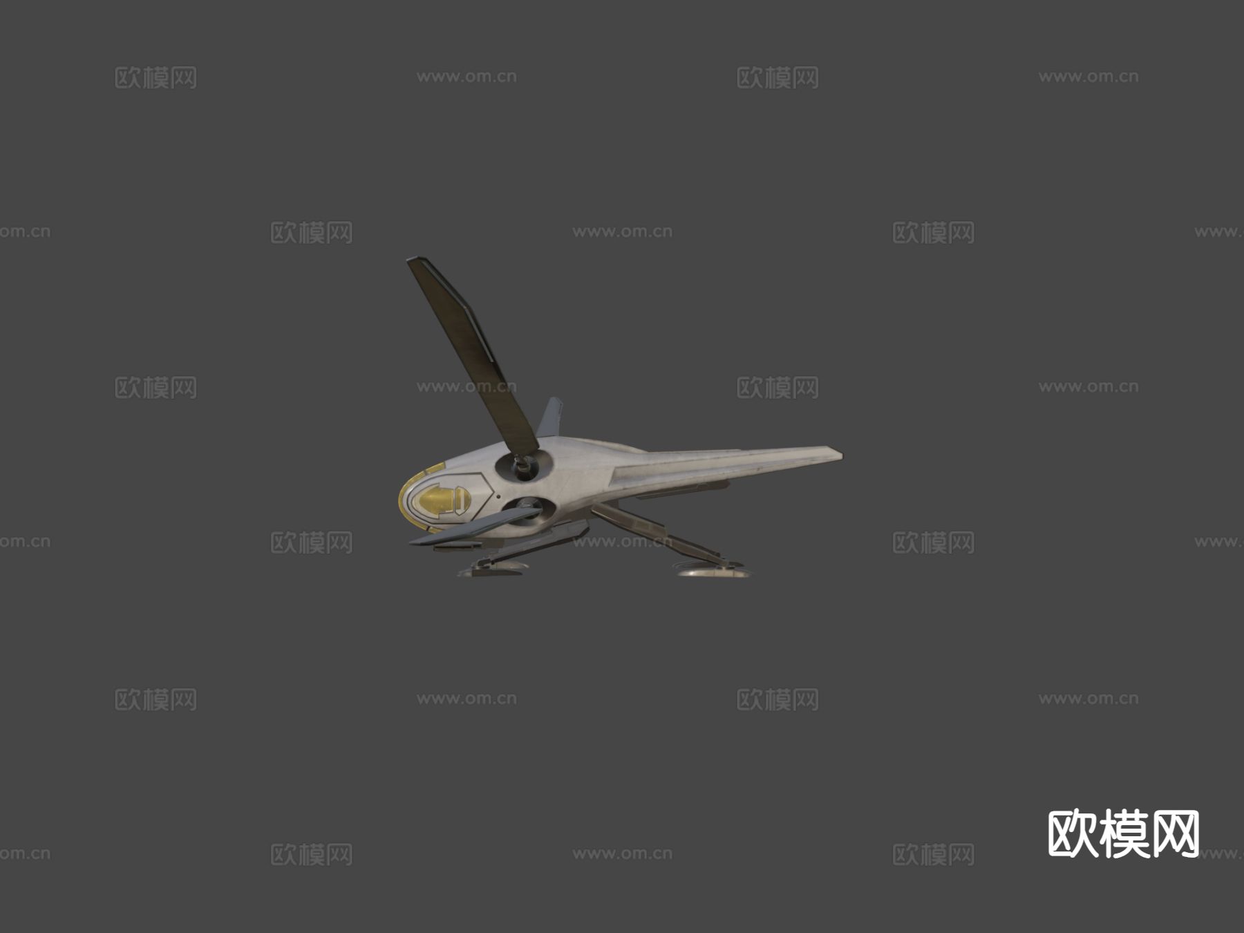 沙丘鸟翼飞行器su模型下载（渲染图7）