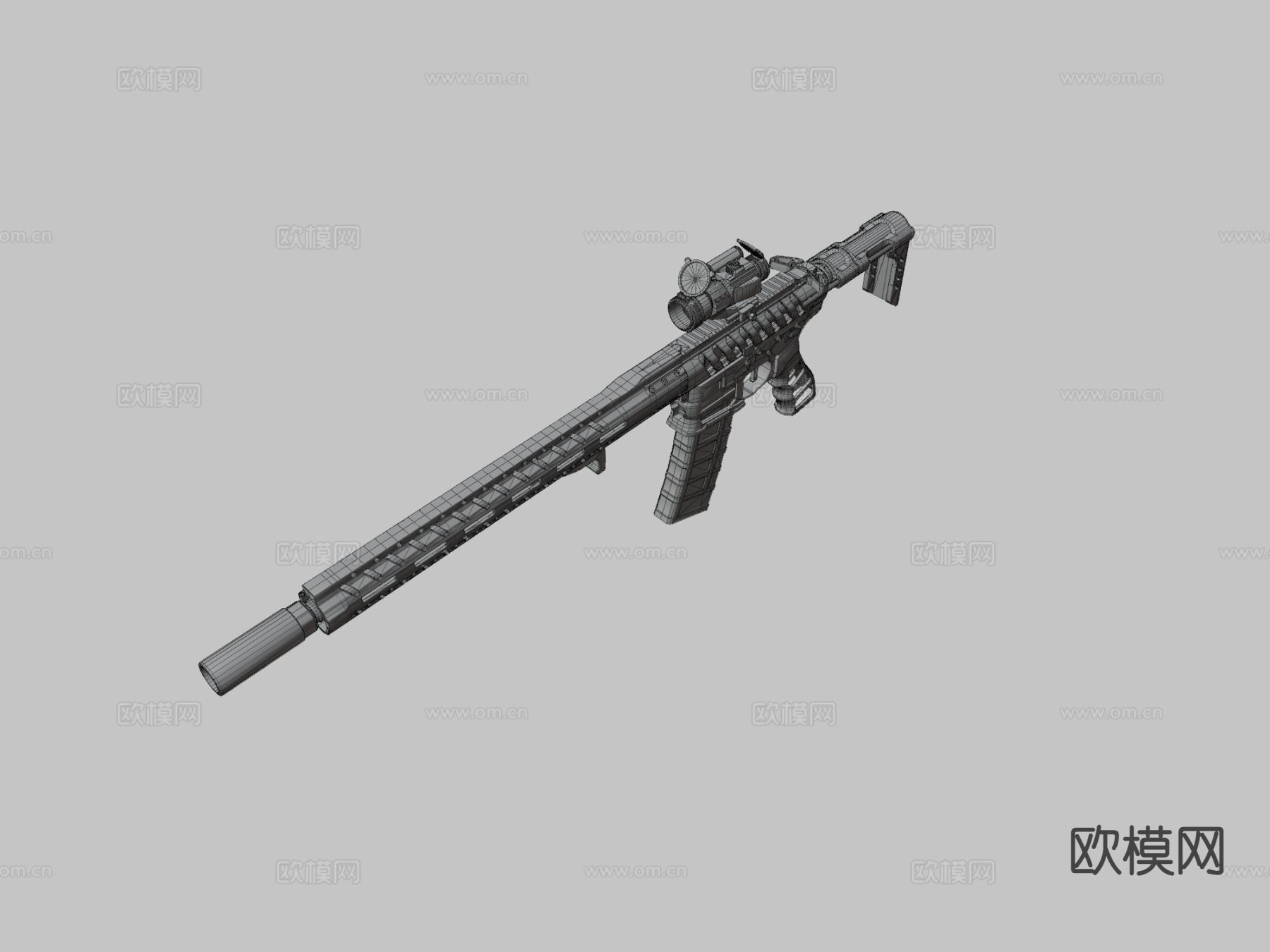 骨架化步枪su模型下载（渲染图5）