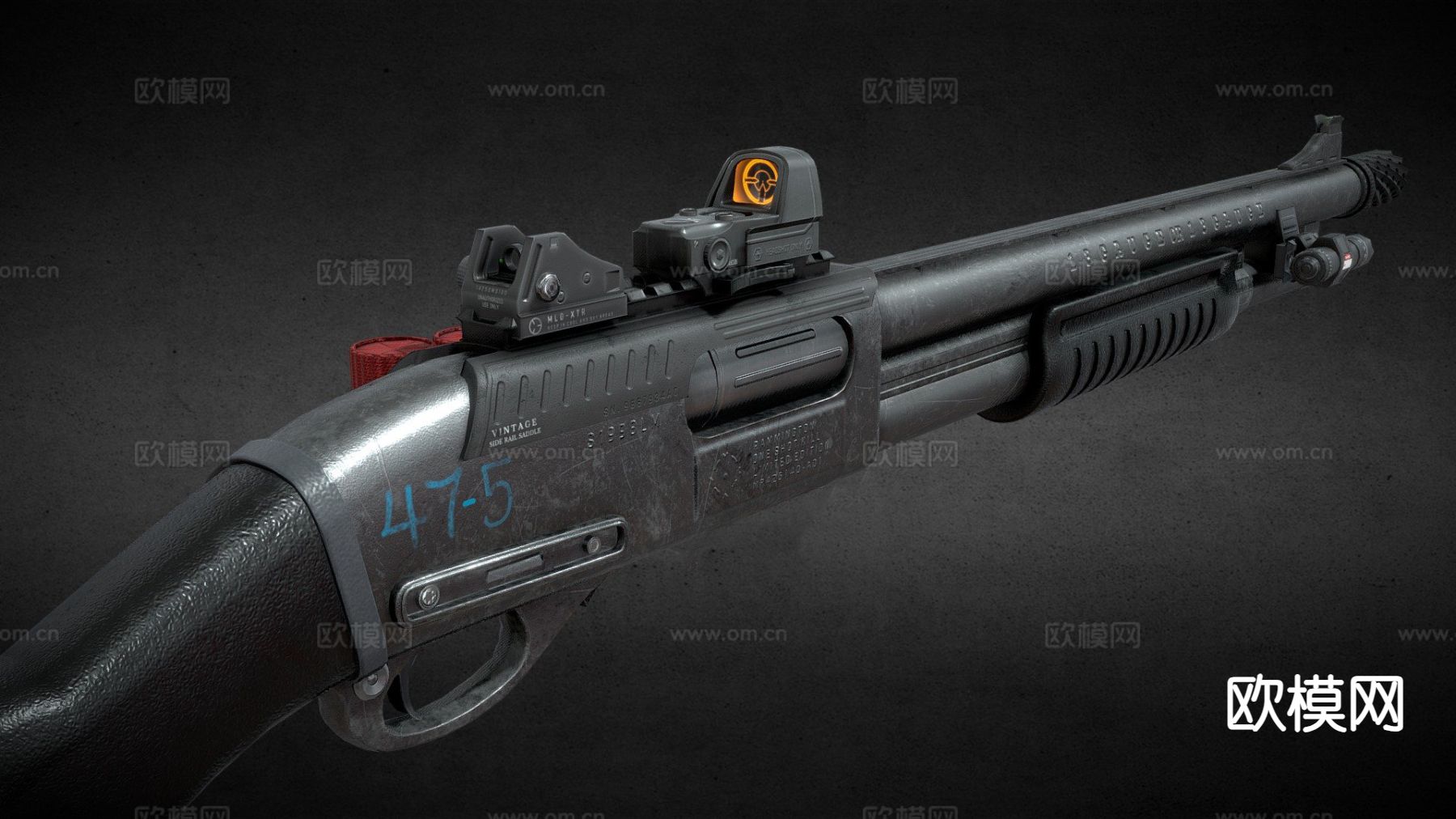 雷明顿870 霰弹枪 枪支 枪械su模型下载（渲染图2）