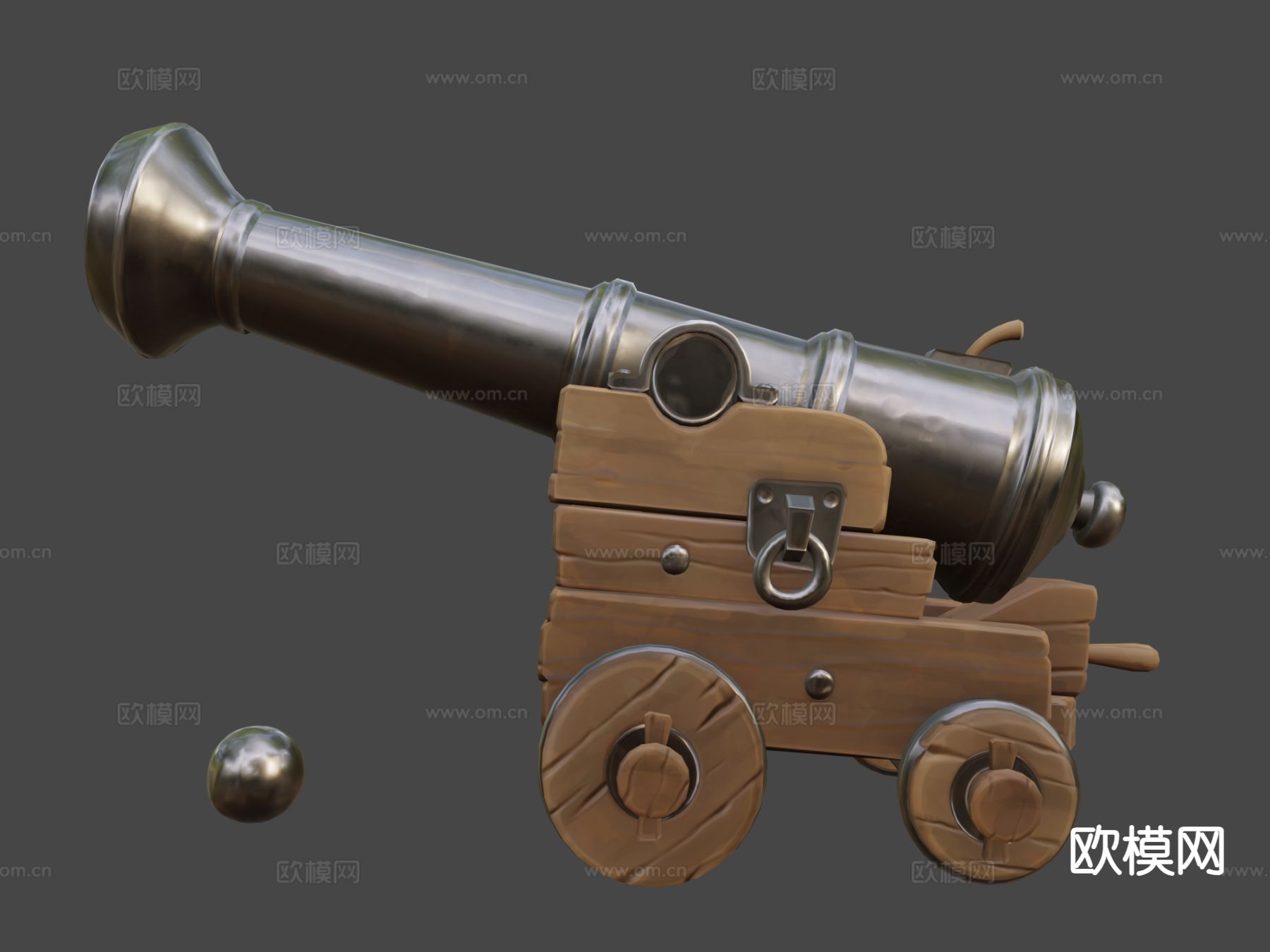 卡通海盗加农炮su模型下载（渲染图7）