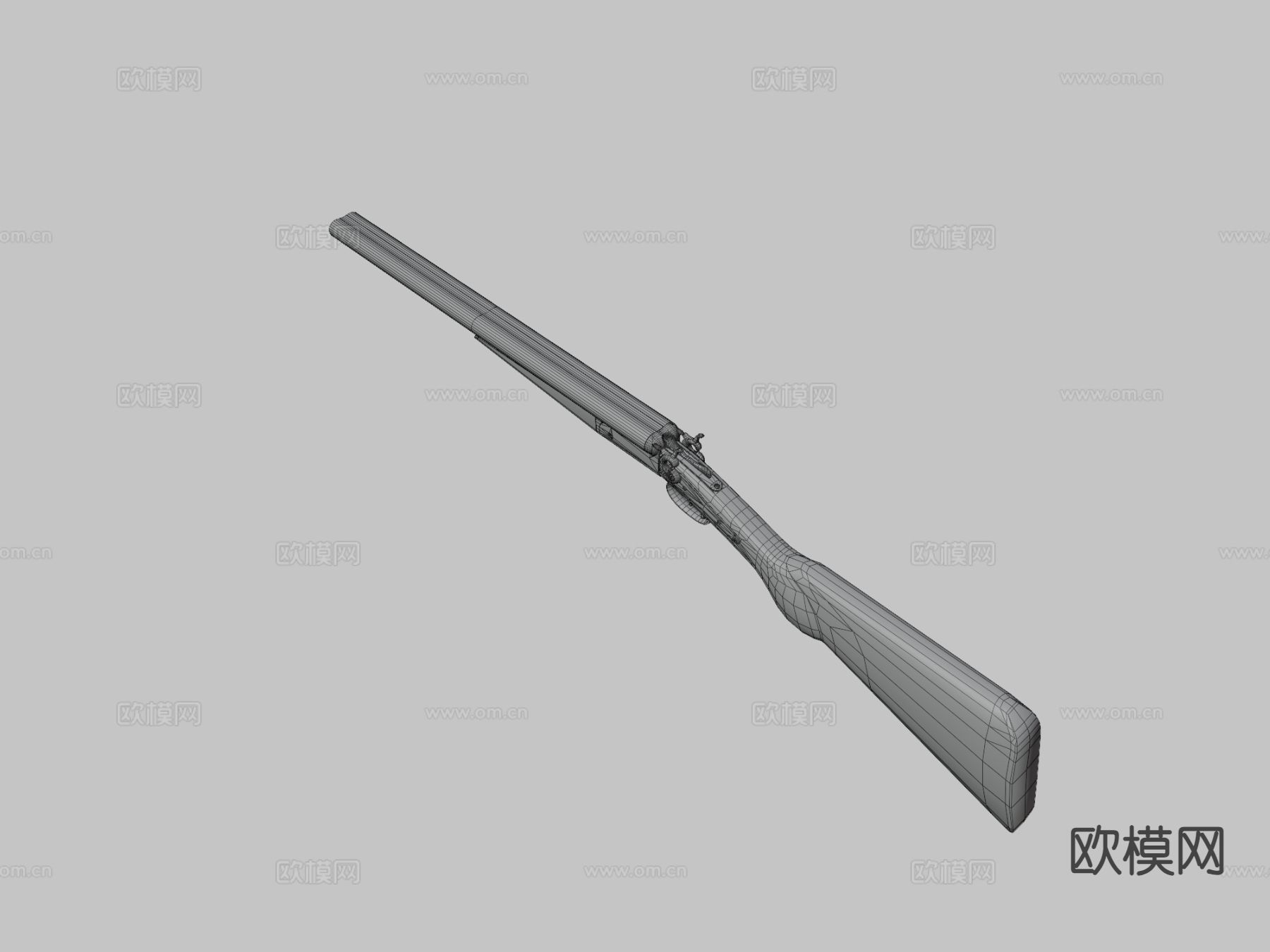 双管猎枪su模型下载（渲染图1）