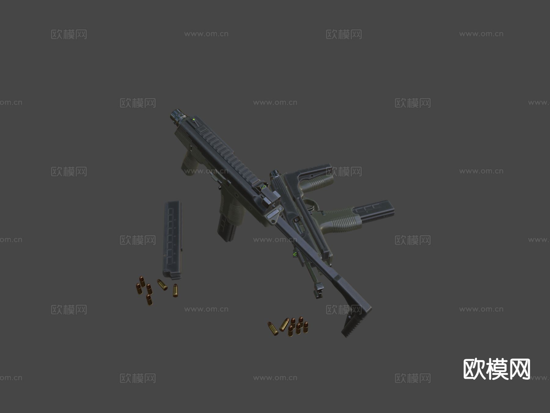 MP9冲锋枪su模型下载（渲染图7）