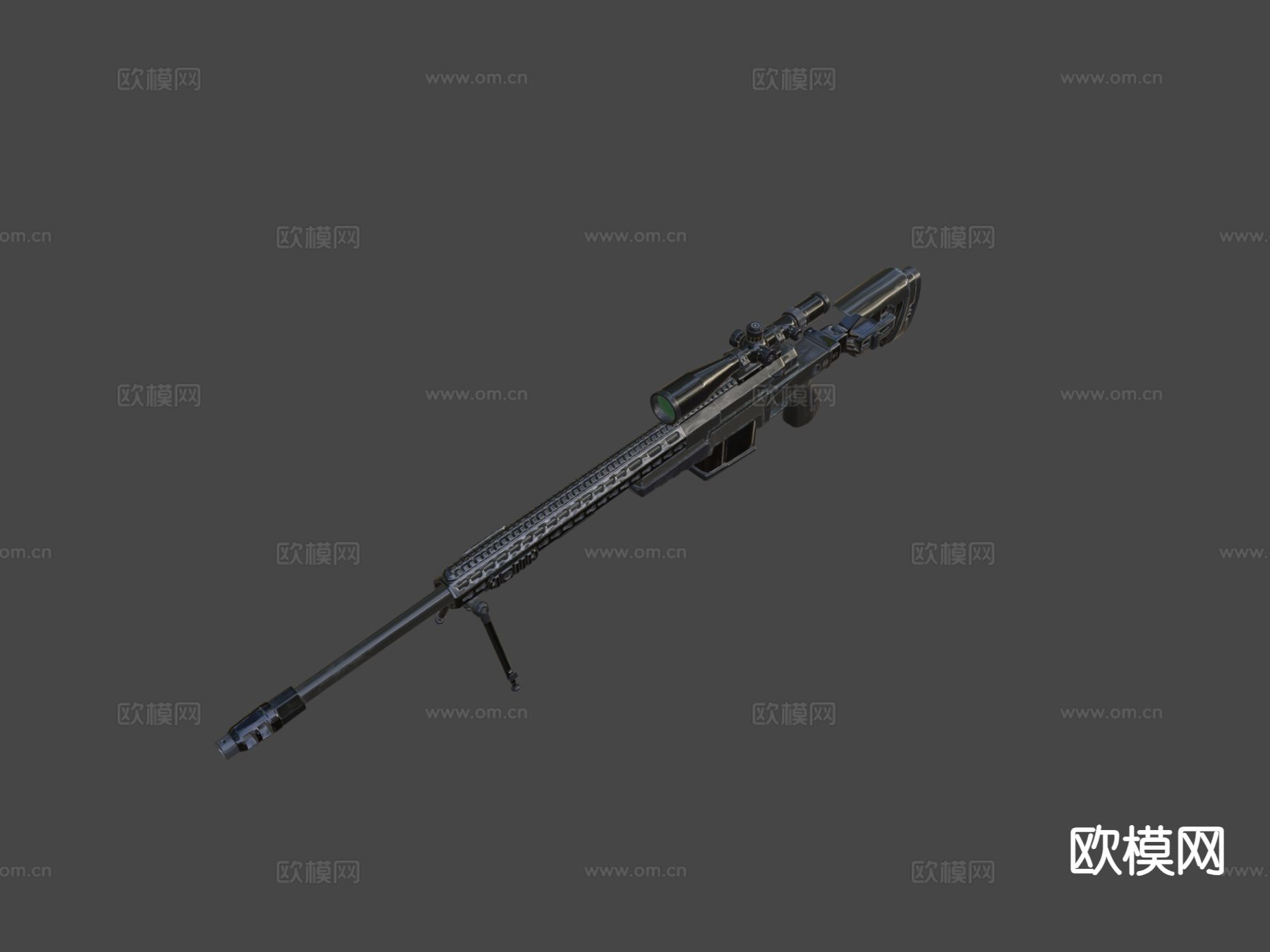 狙击步枪su模型下载（渲染图7）