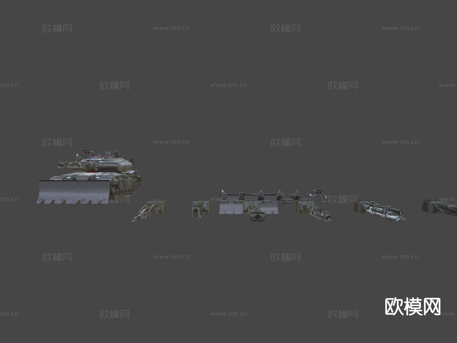 科幻坦克包su模型下载（渲染图4）