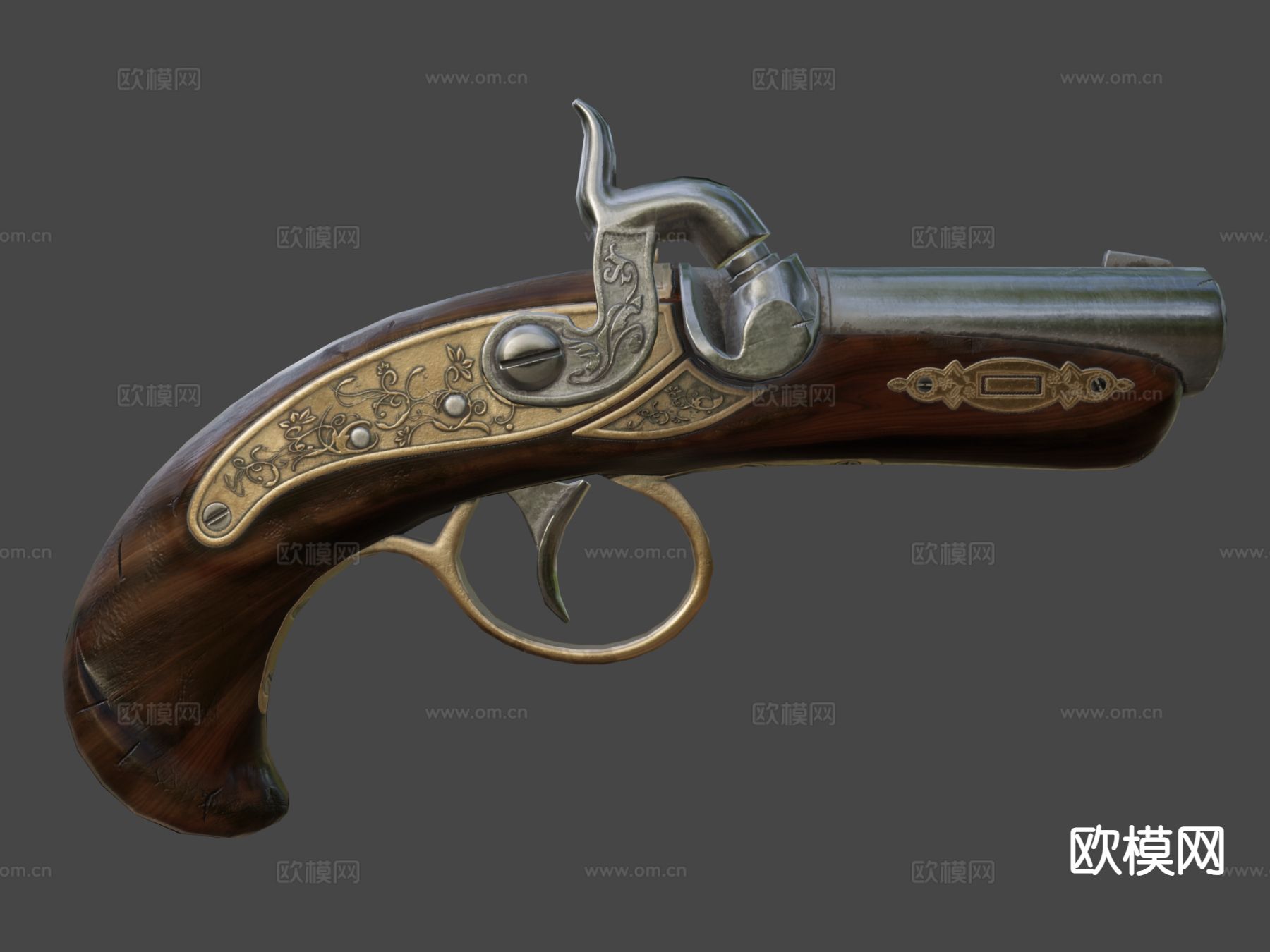 燧发枪su模型下载（渲染图5）