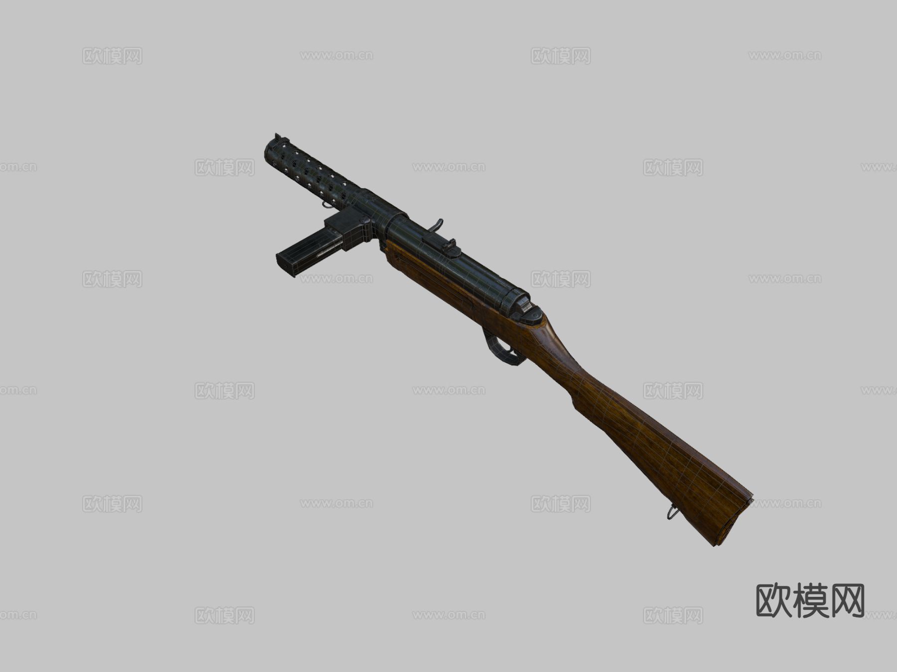 德国冲锋枪 枪支 枪械su模型下载（渲染图1）