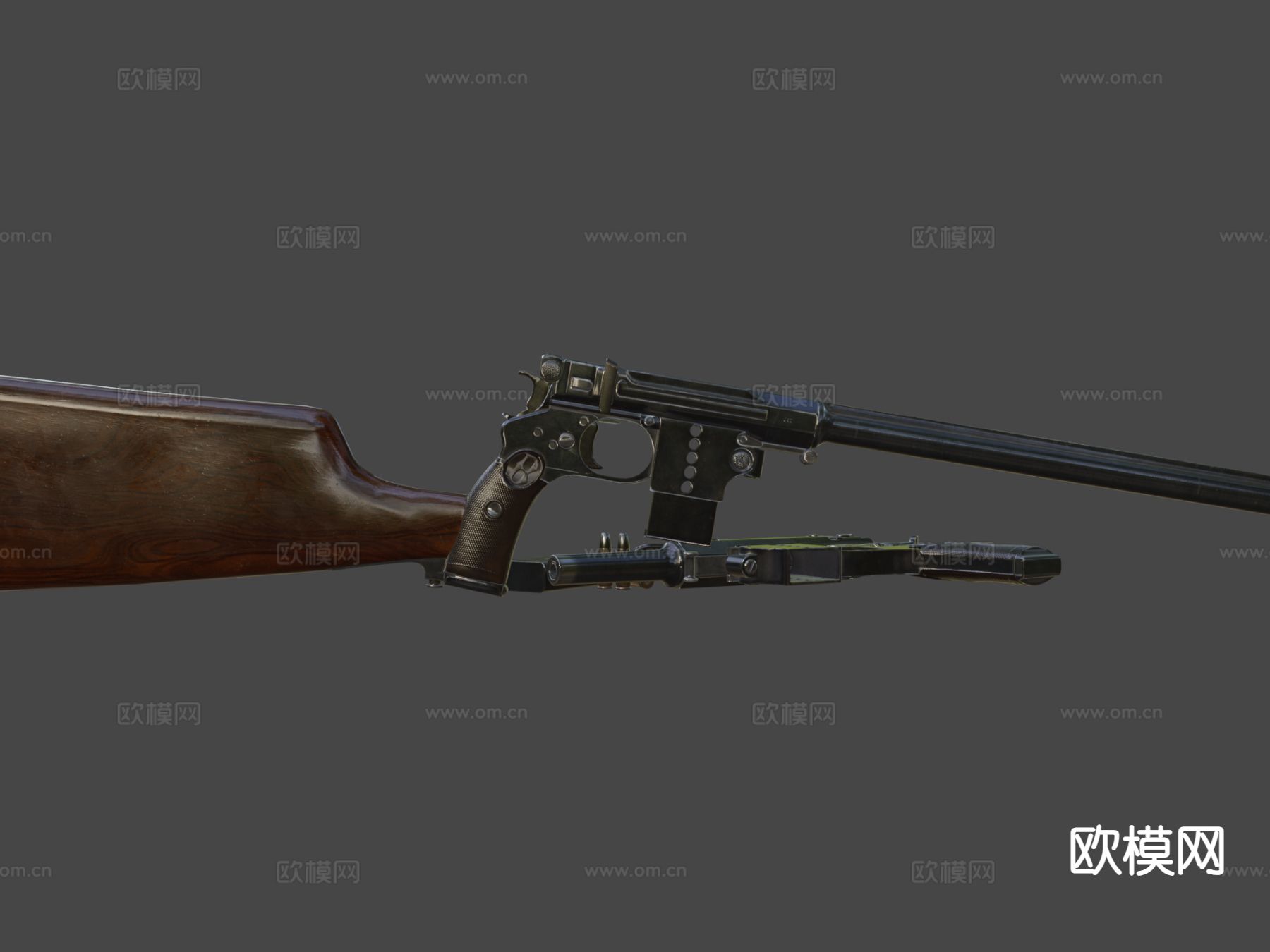 卡宾枪 枪支 枪械 子弹su模型下载（渲染图7）