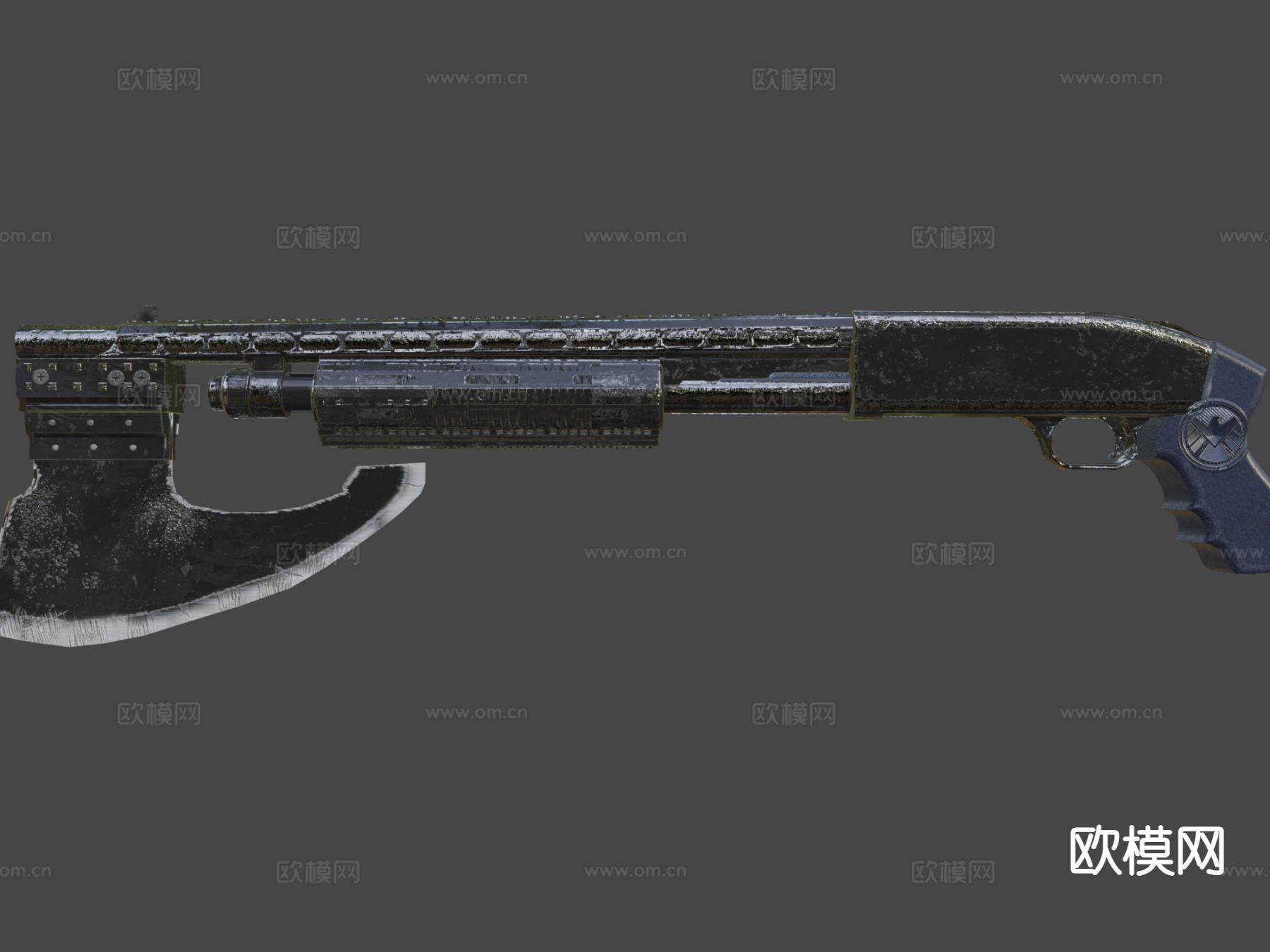 霰弹斧su模型下载（渲染图6）