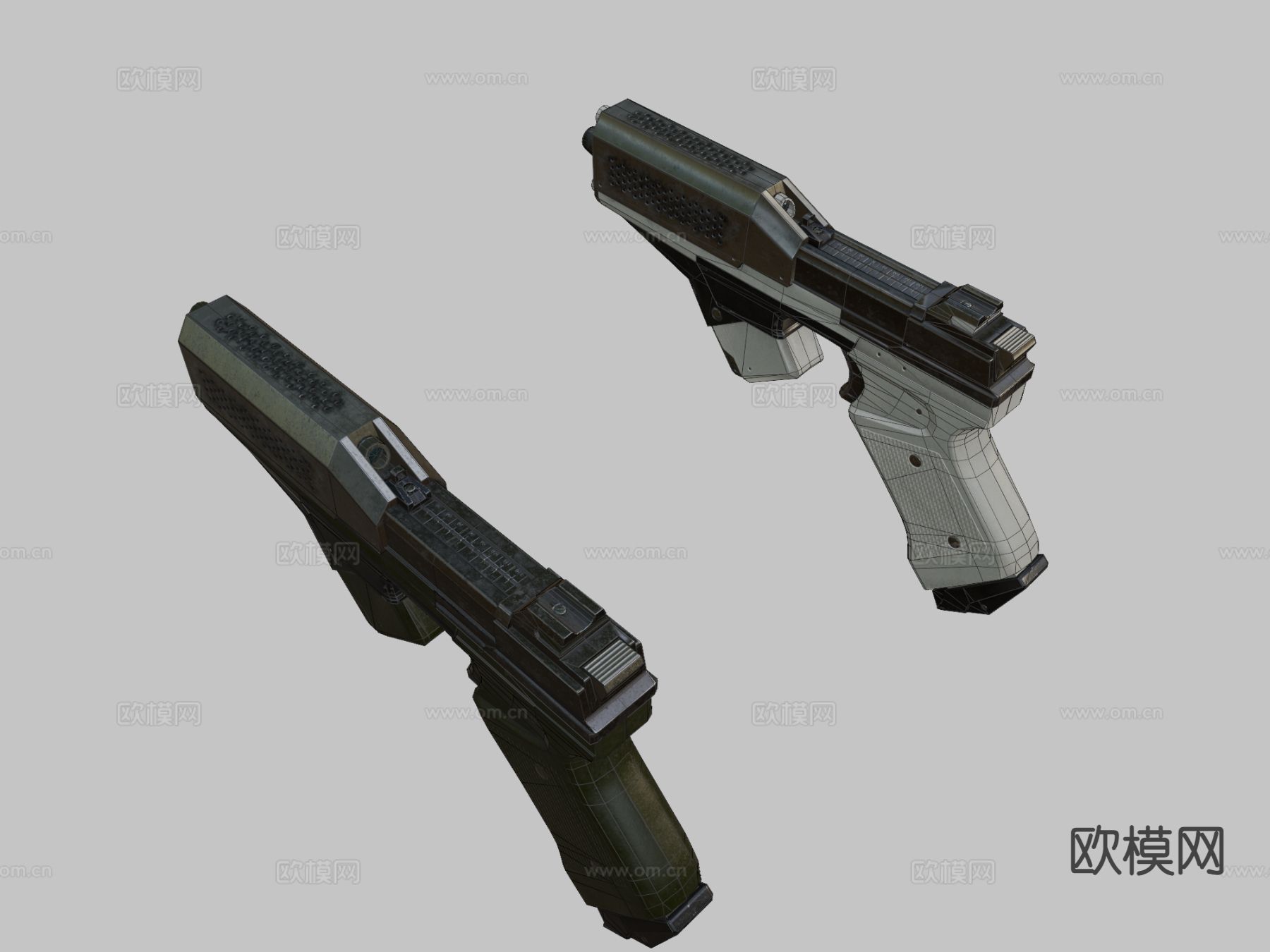 科幻枪械su模型下载（渲染图1）
