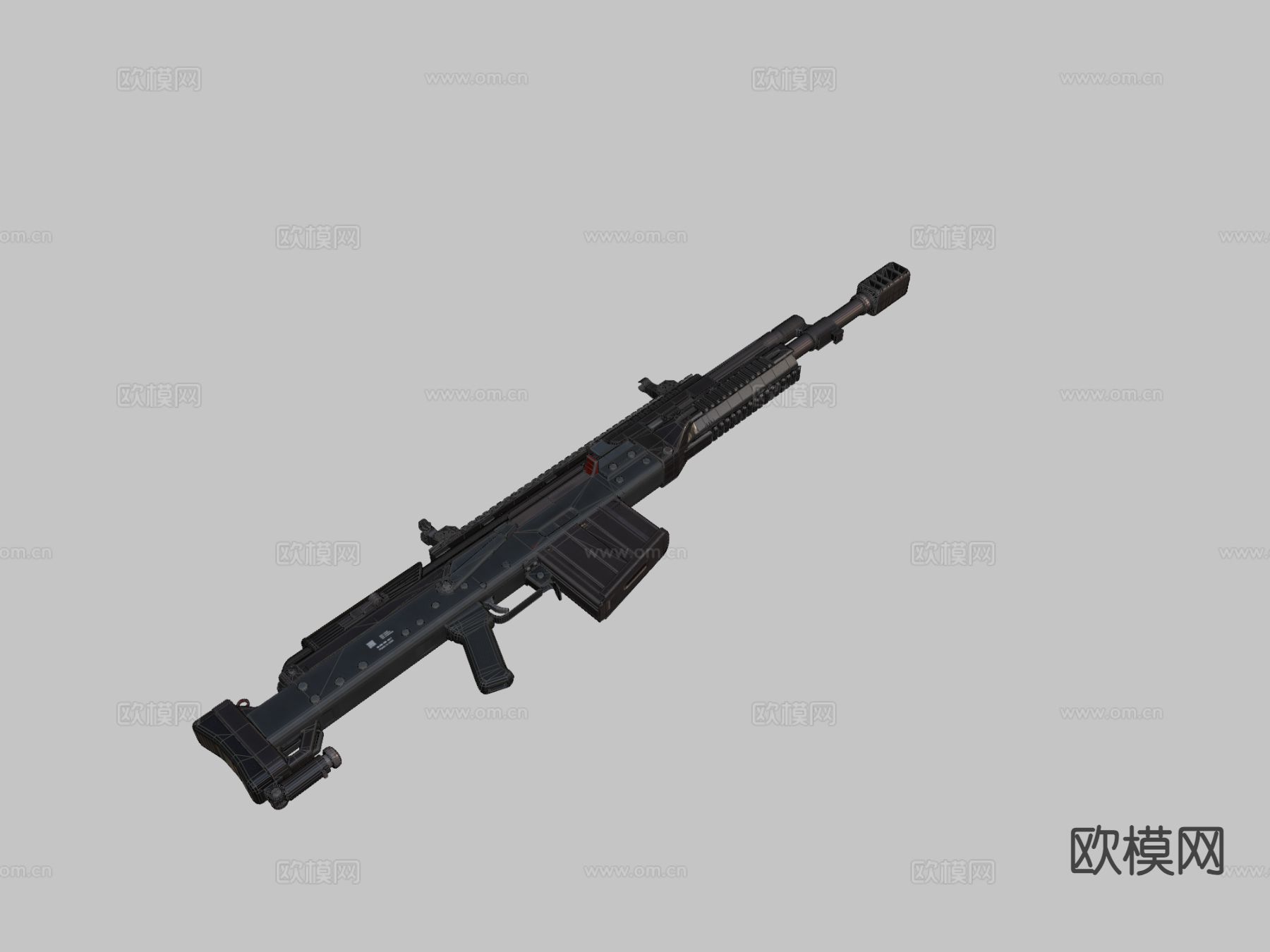 AK-50反器材步枪su模型下载（渲染图1）