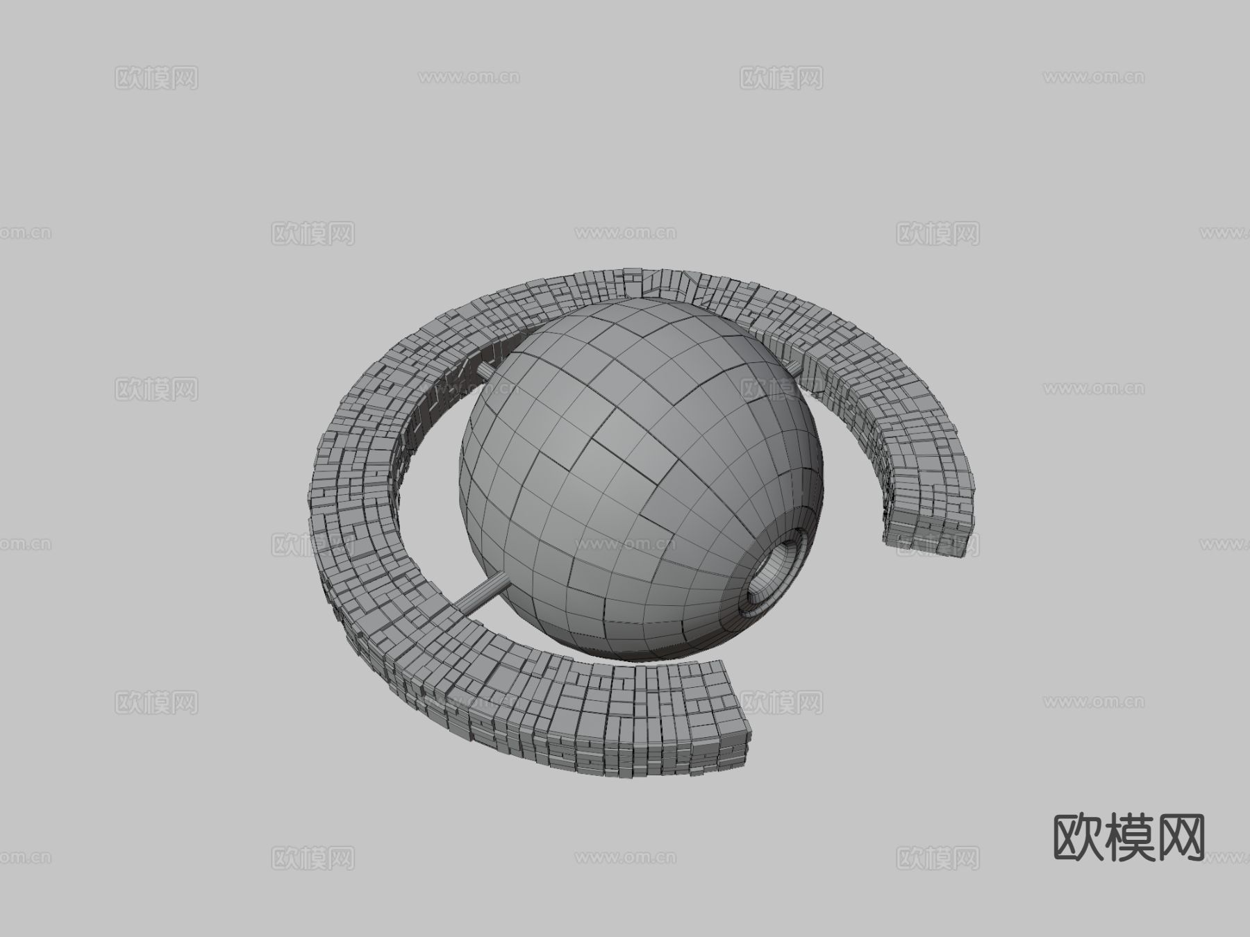 球体宇宙飞船总部母舰su模型下载（渲染图3）