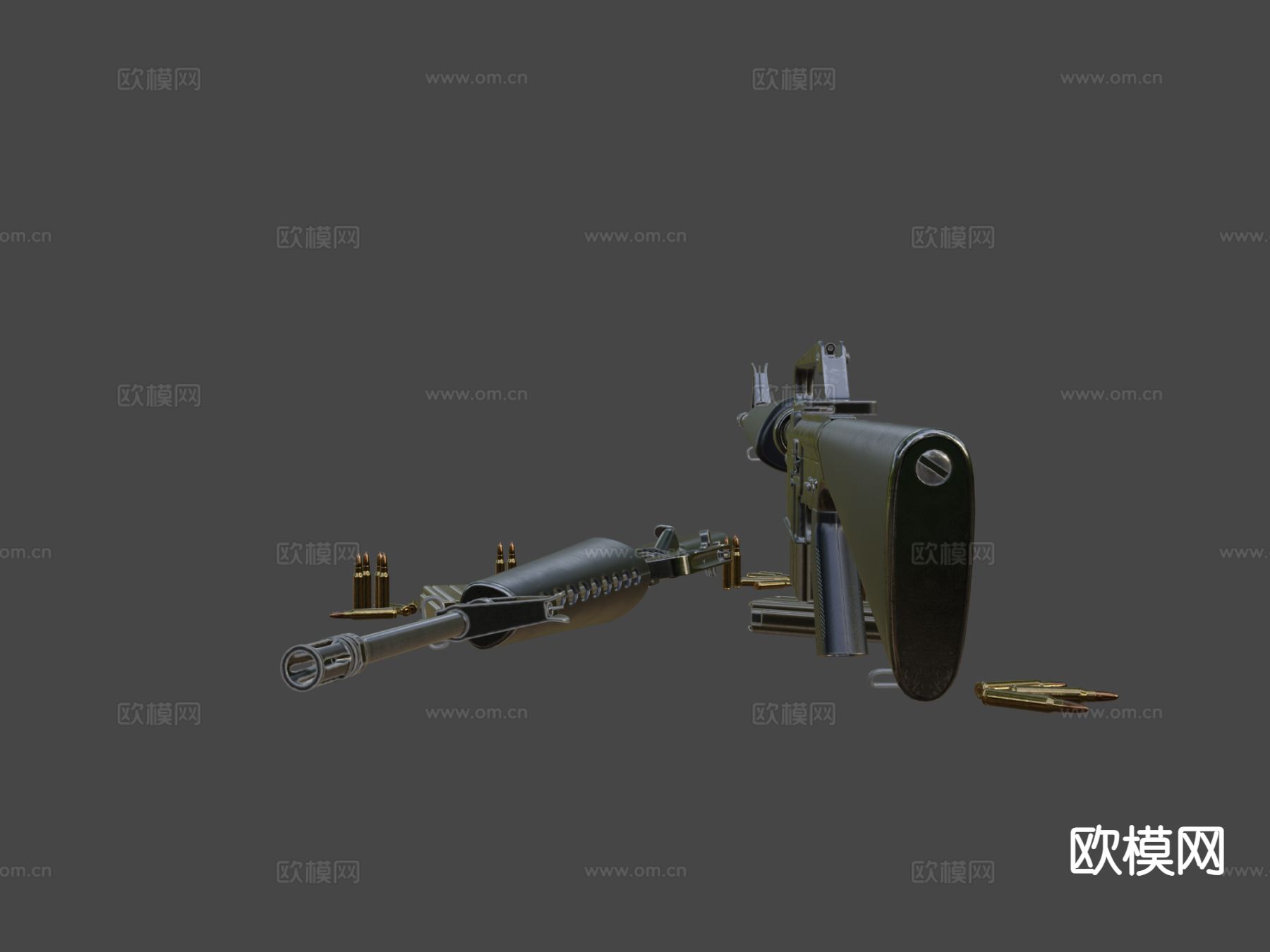 M16A1突击步枪su模型下载（渲染图7）