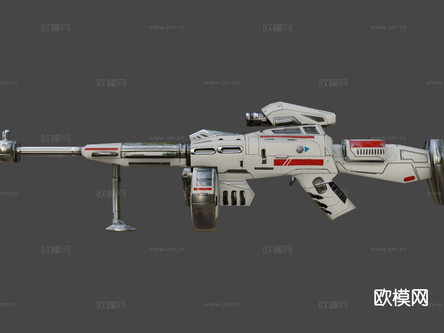 狙击步枪su模型下载（渲染图4）