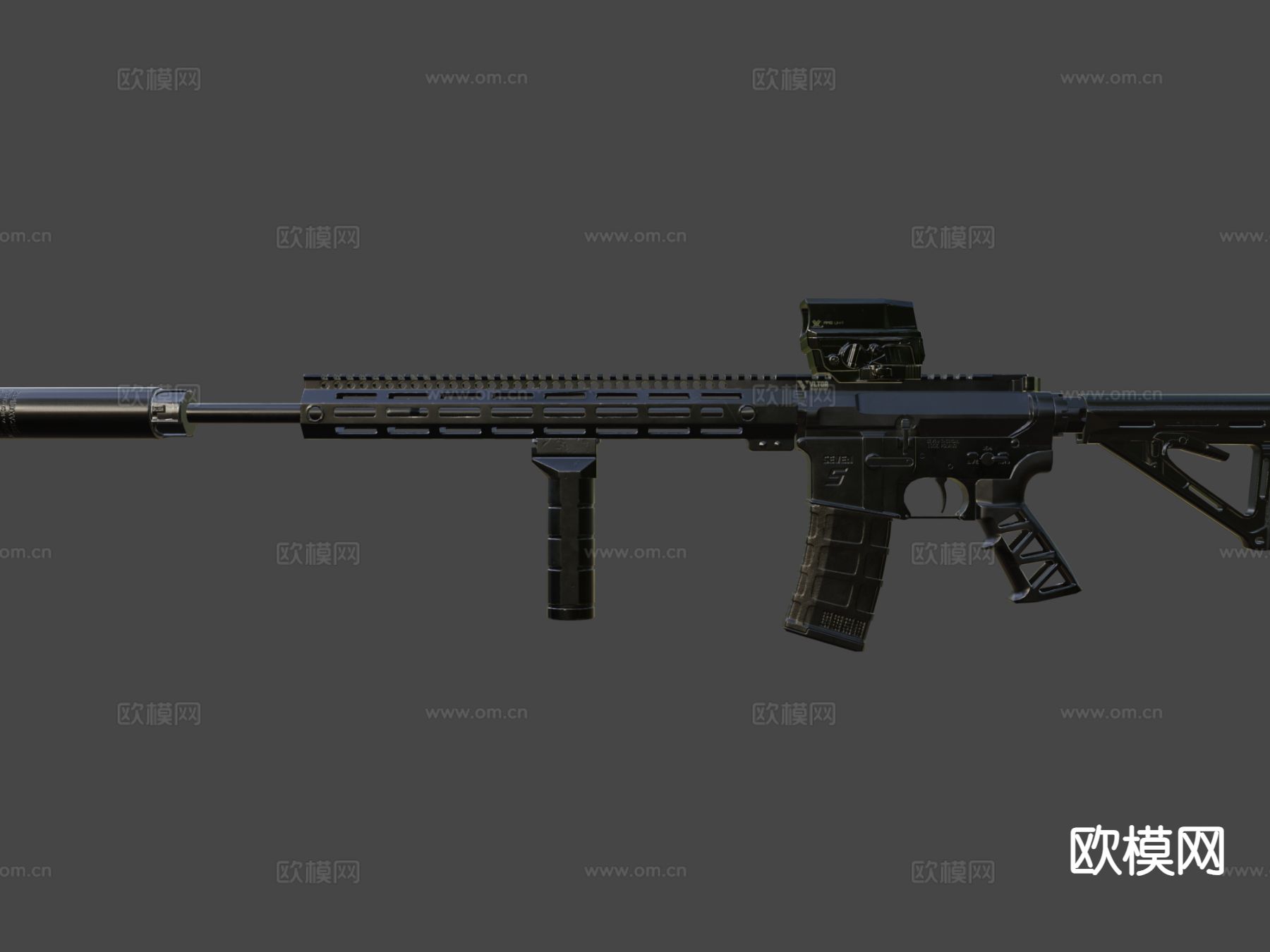 定制步枪su模型下载（渲染图6）