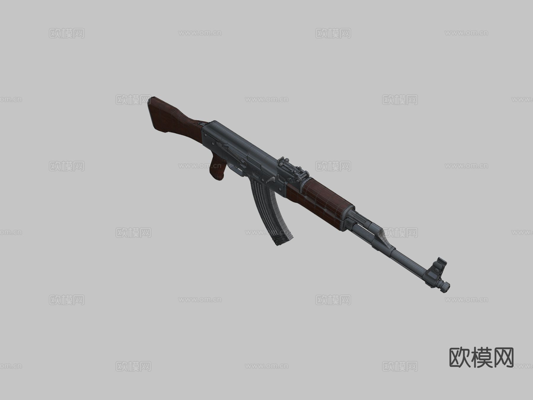 AK-47步枪 枪支 枪械su模型下载（渲染图1）