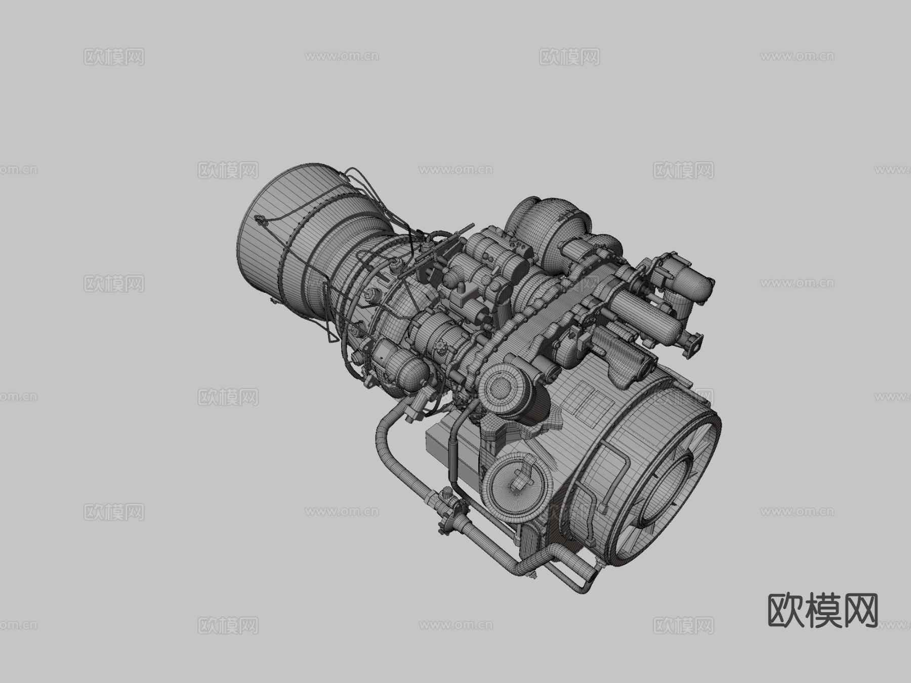 涡轴发动机 发电机su模型下载（渲染图3）