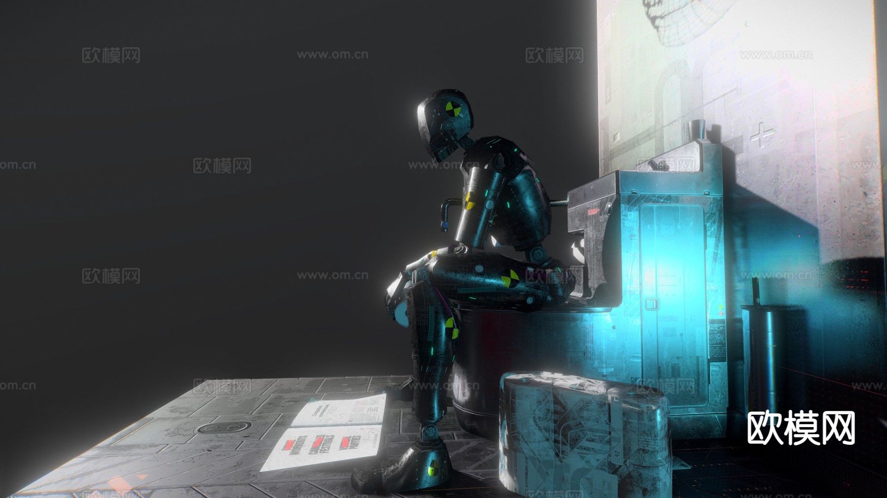 科幻设施 浴室包su模型下载（渲染图2）