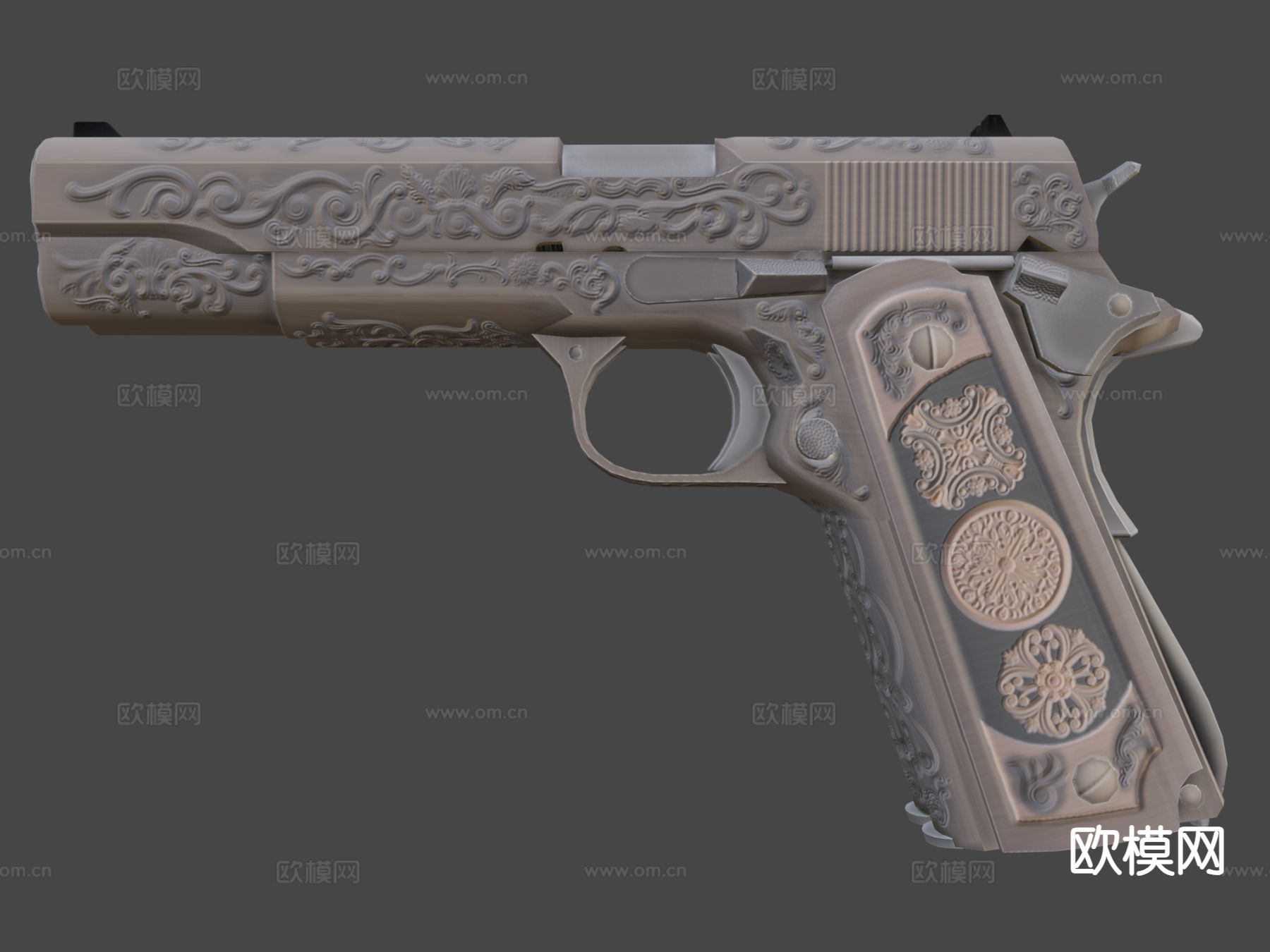 手枪 枪支枪械su模型下载（渲染图1）