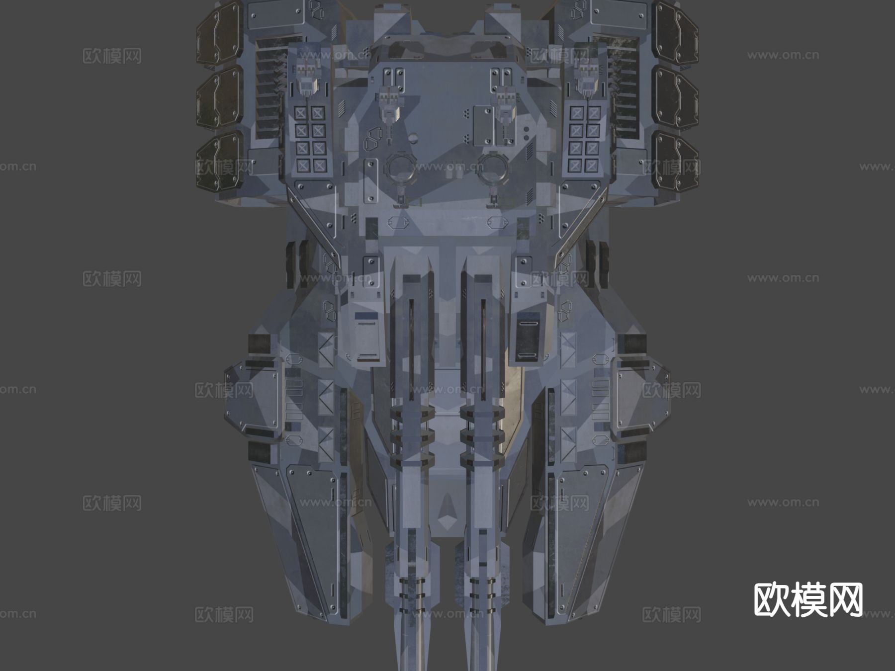 科幻傀儡突击反重力坦克su模型下载（渲染图6）