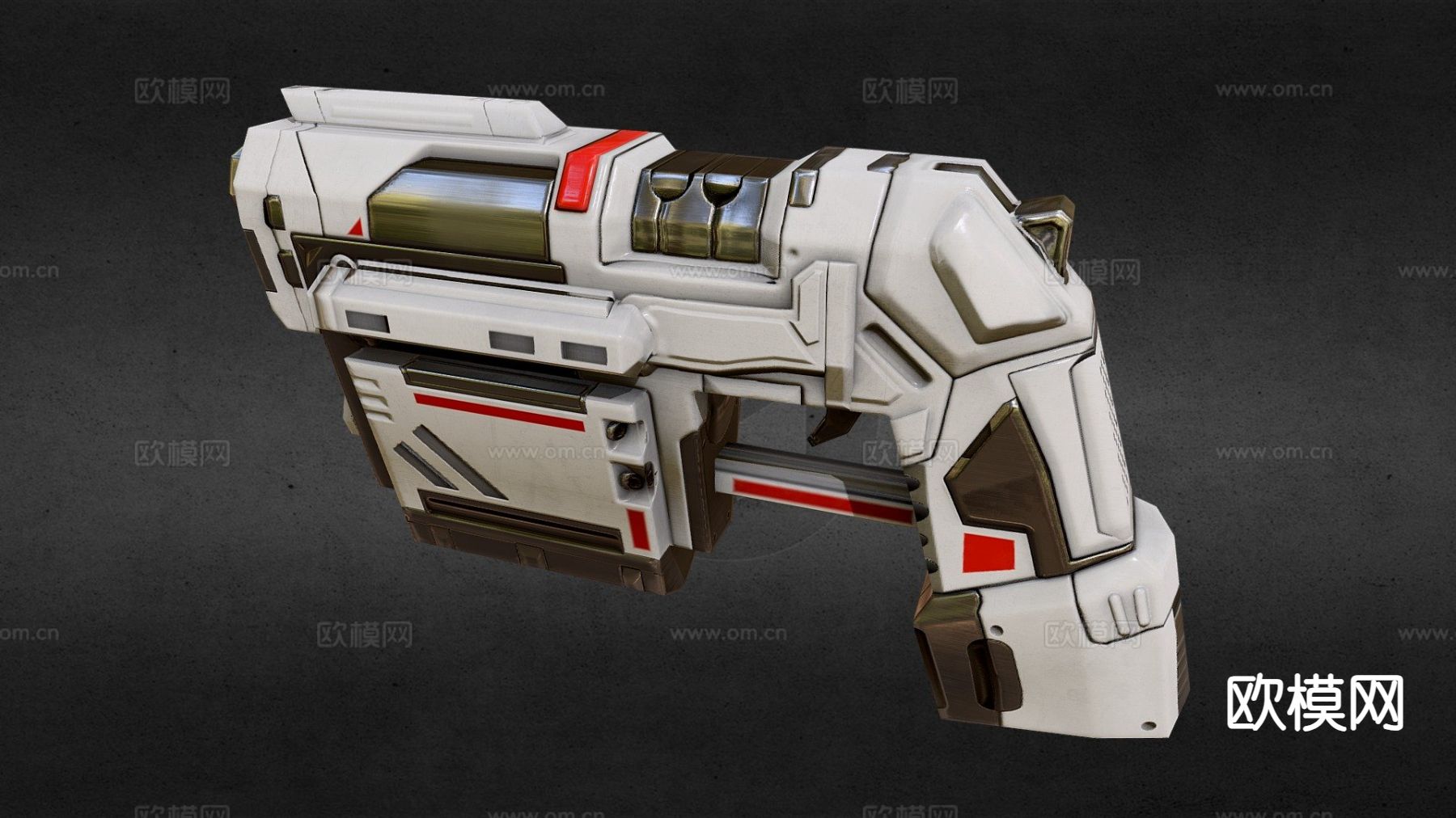 科幻简易手枪su模型下载（渲染图2）