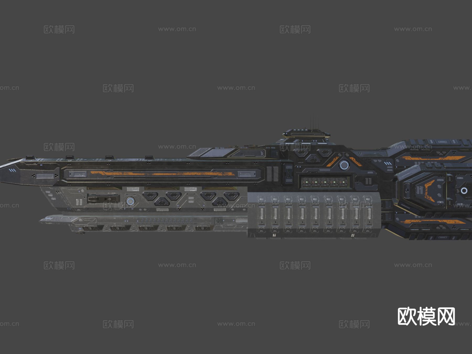 科幻轻型航母勇者su模型下载（渲染图4）