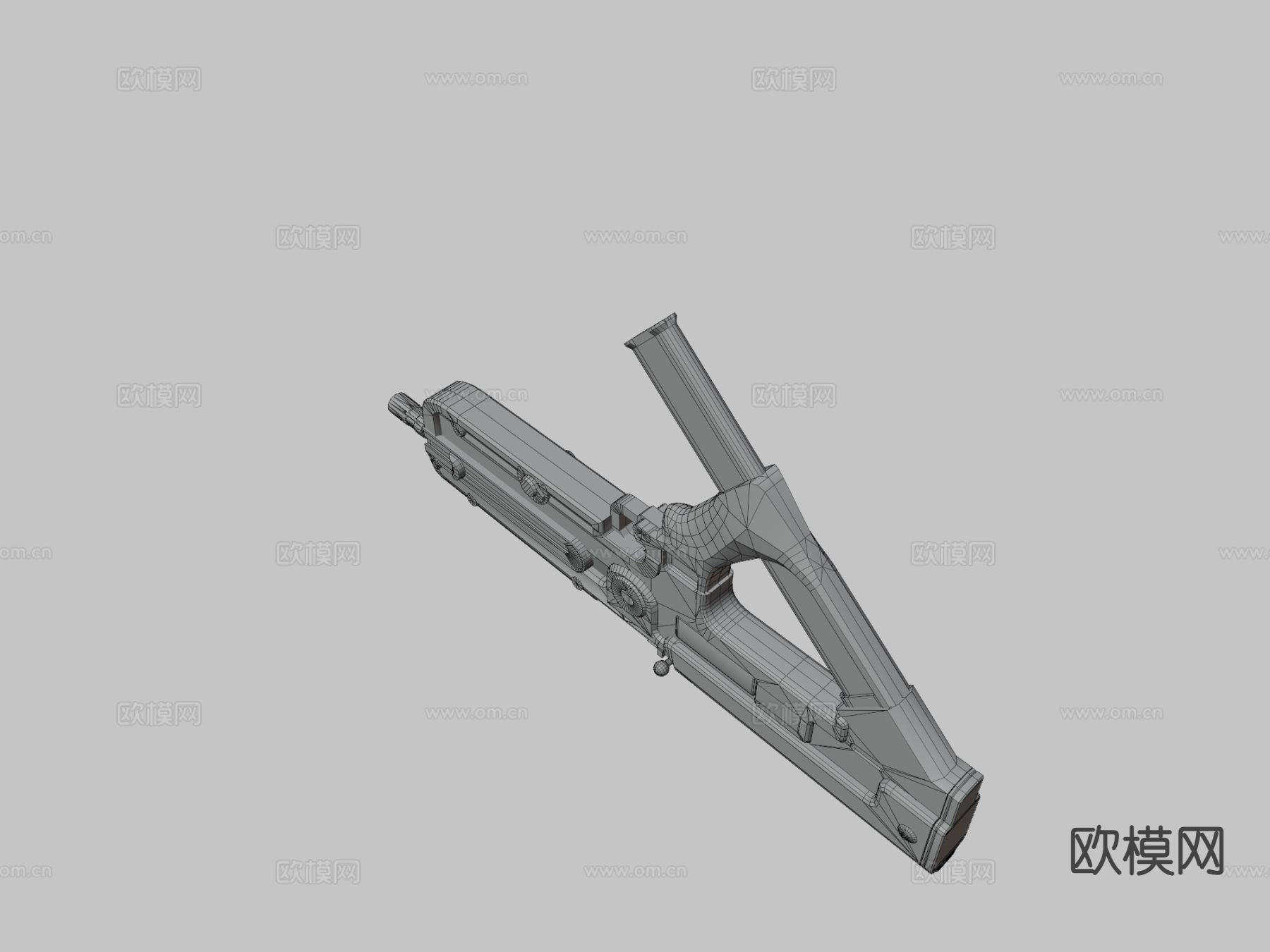 科幻步枪su模型下载（渲染图1）