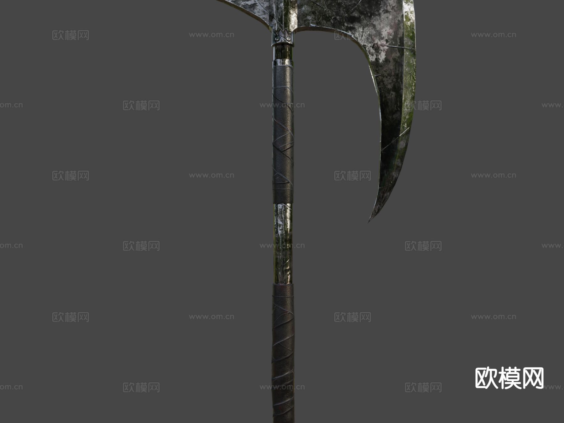 屠龙斧 战斧 游戏道具su模型下载（渲染图4）