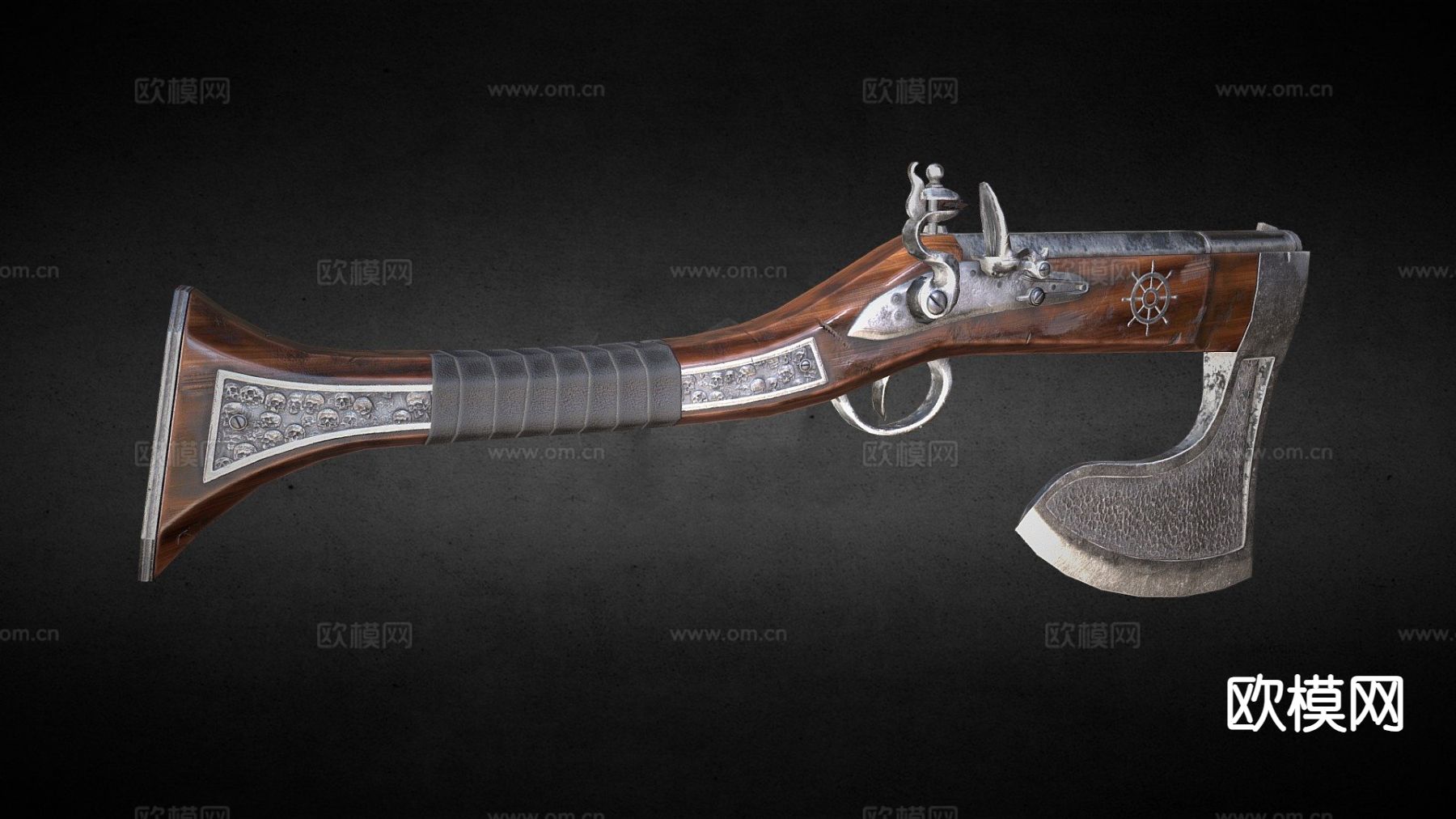 枪械战斧su模型下载（渲染图2）