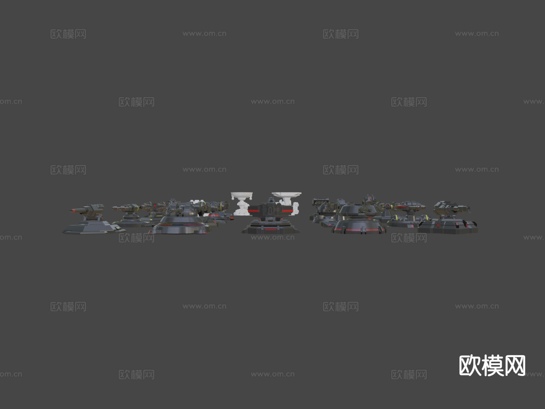 炮塔包su模型下载（渲染图2）