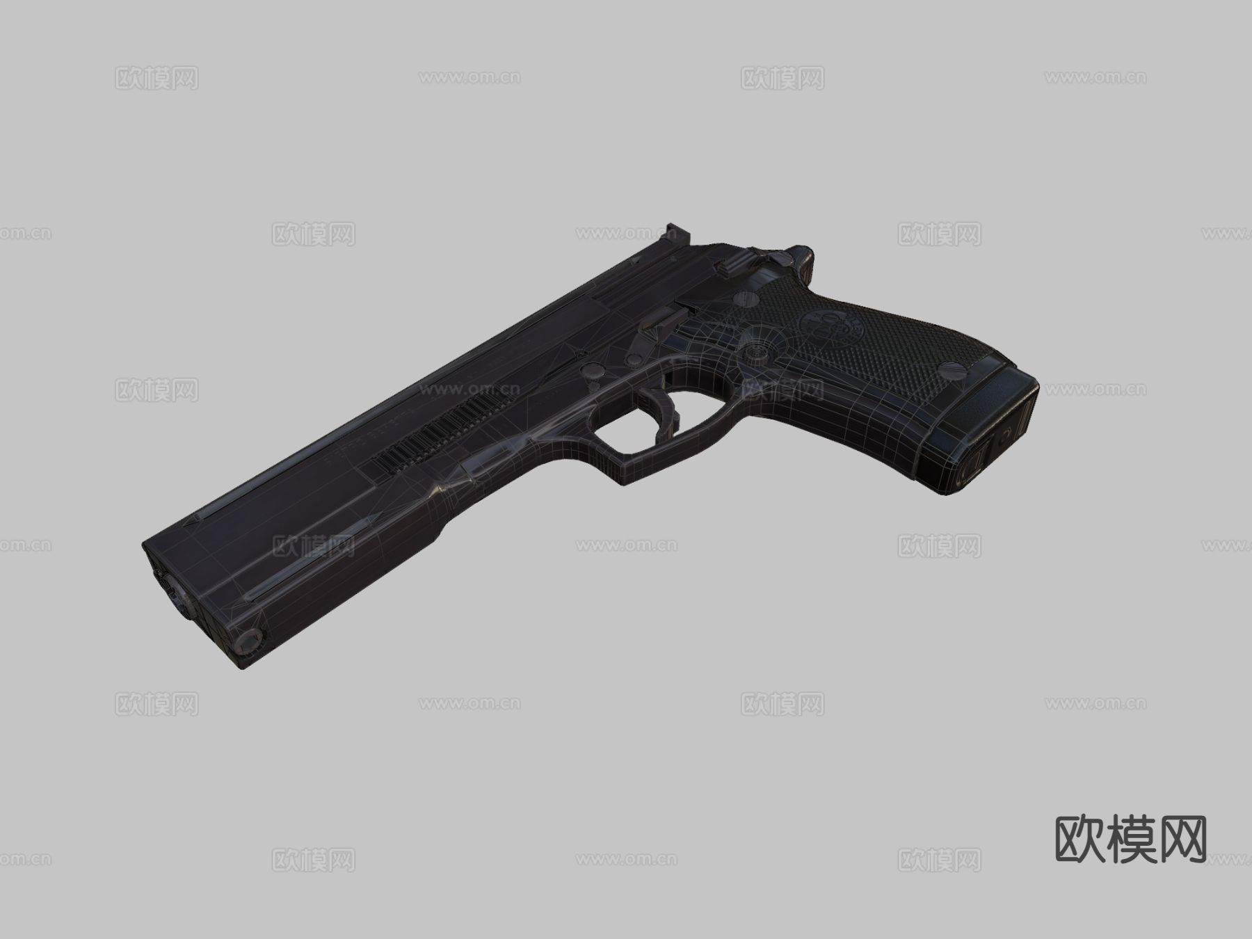 靶标手枪 枪支 枪械su模型下载（渲染图1）