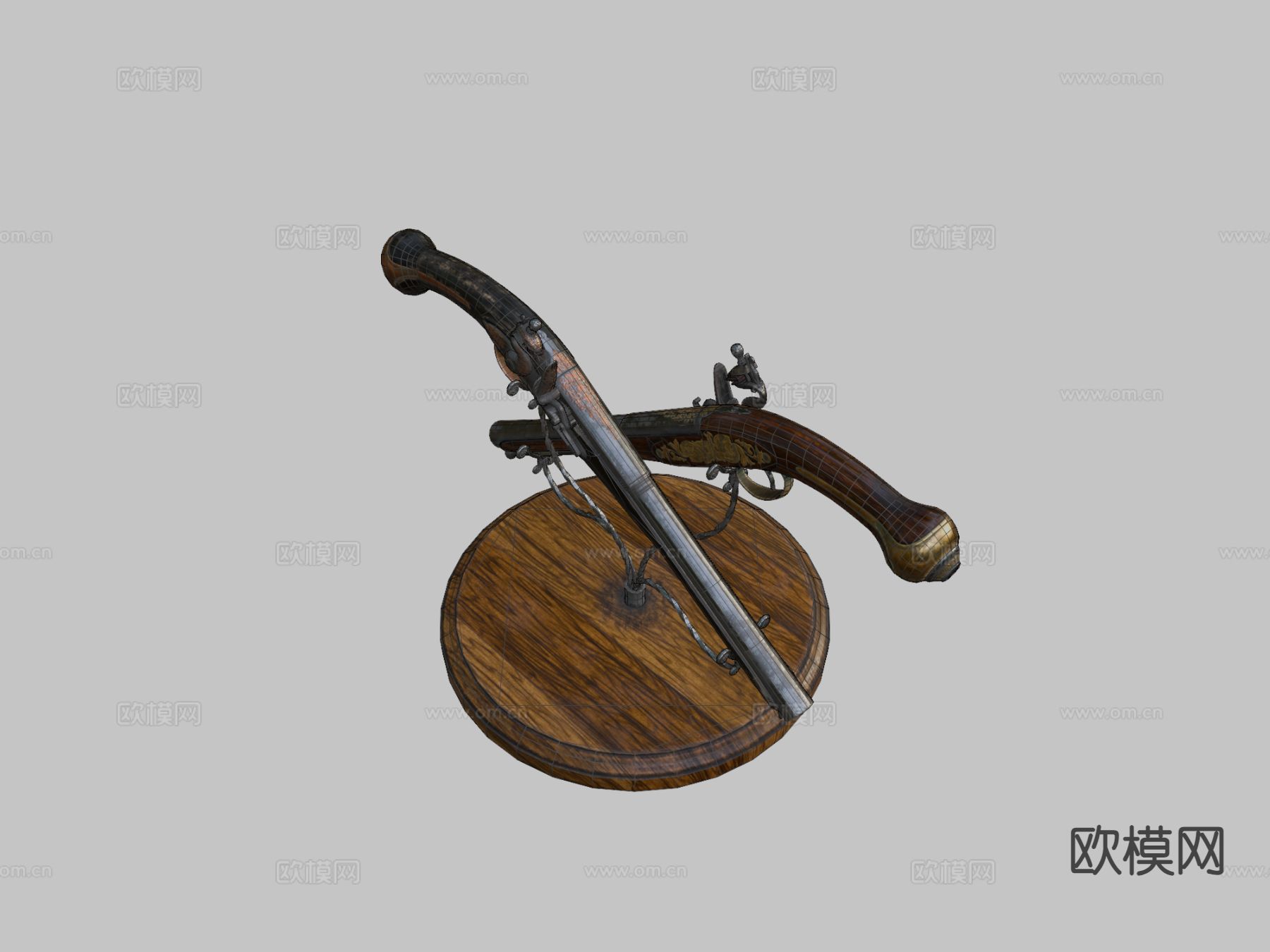 燧发枪su模型下载（渲染图3）