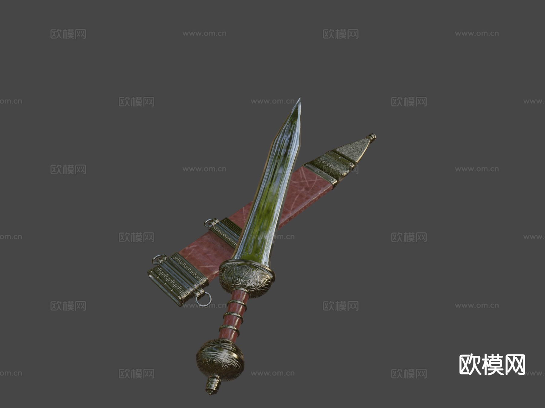 刀与刀鞘su模型下载（渲染图6）