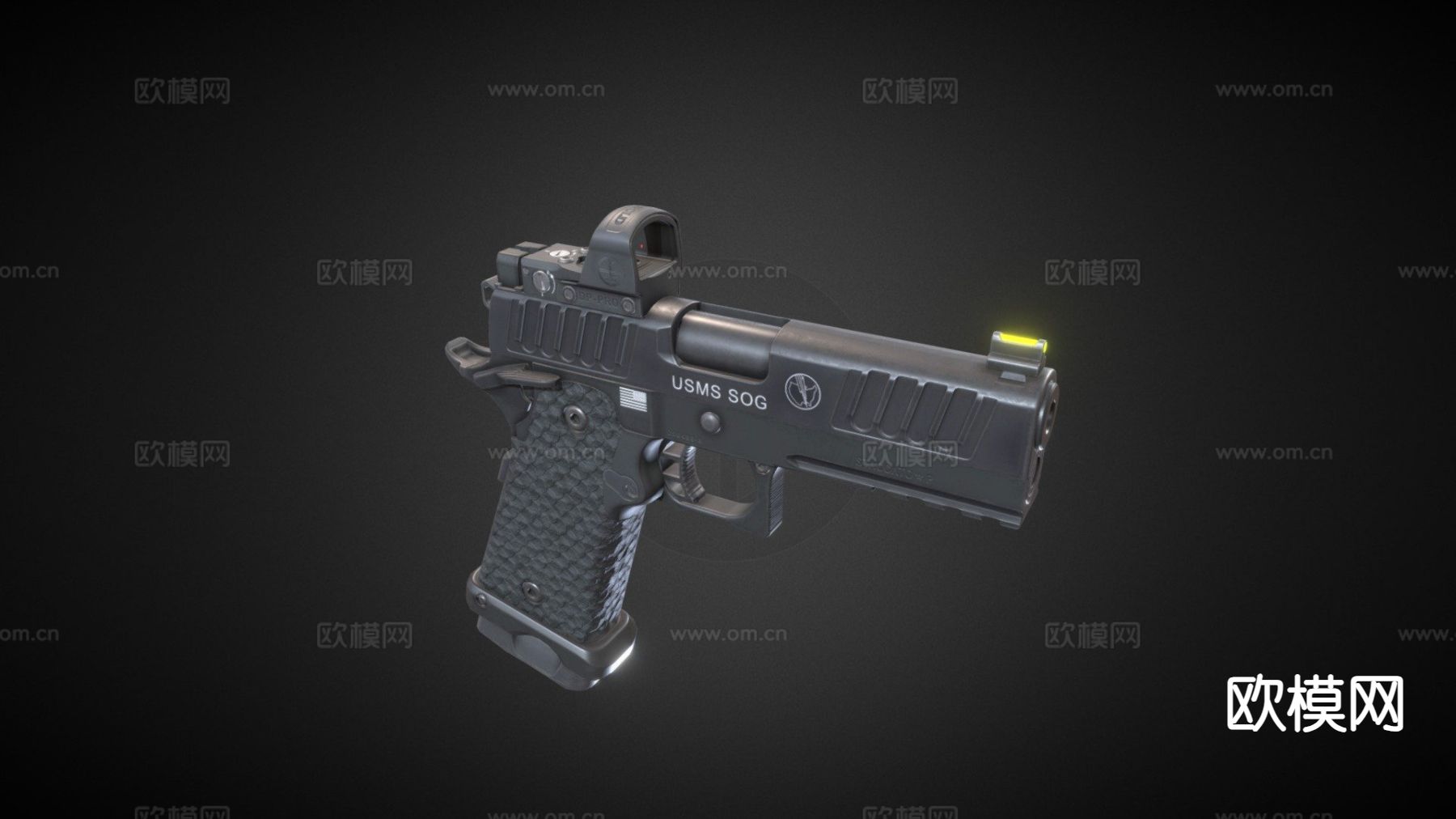 手枪 枪支 枪械su模型下载（渲染图2）