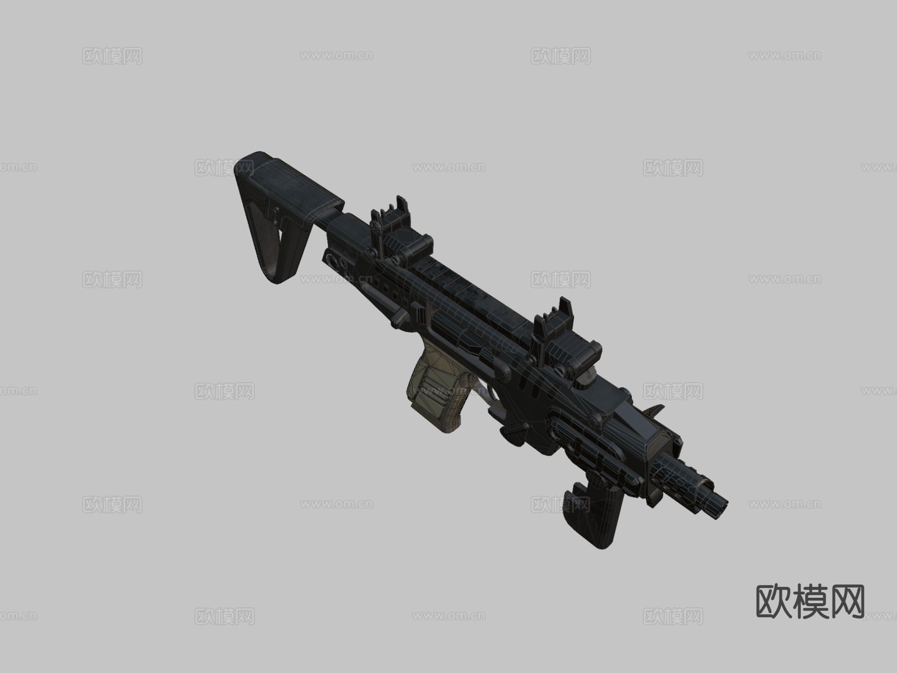 P10罗尼步枪su模型下载（渲染图3）