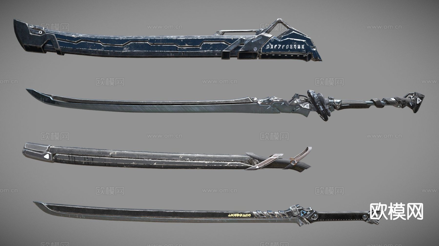科幻剑包su模型下载（渲染图3）