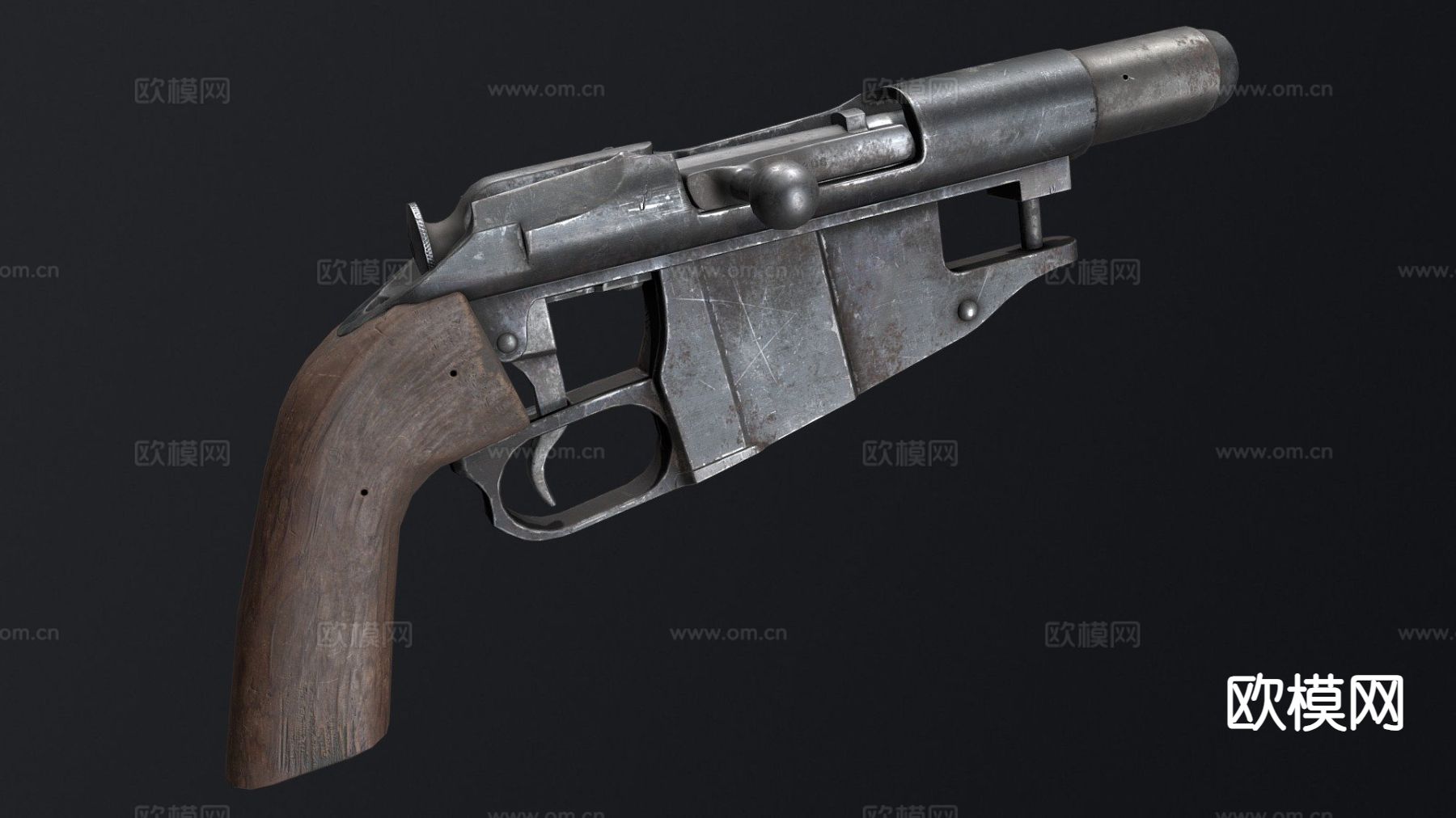 莫辛纳甘手枪su模型下载（渲染图2）