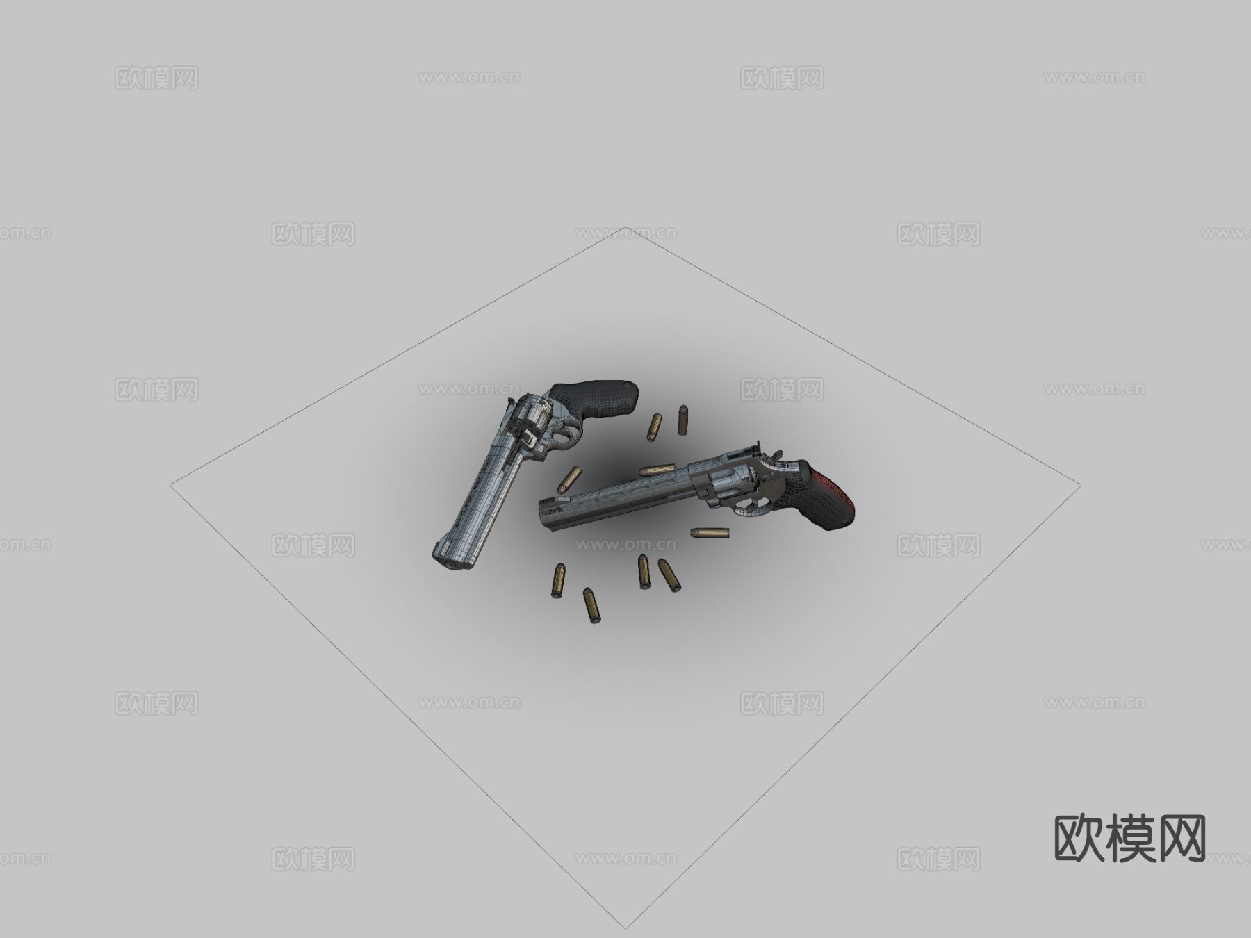 左轮手枪 枪支 枪械su模型下载（渲染图1）