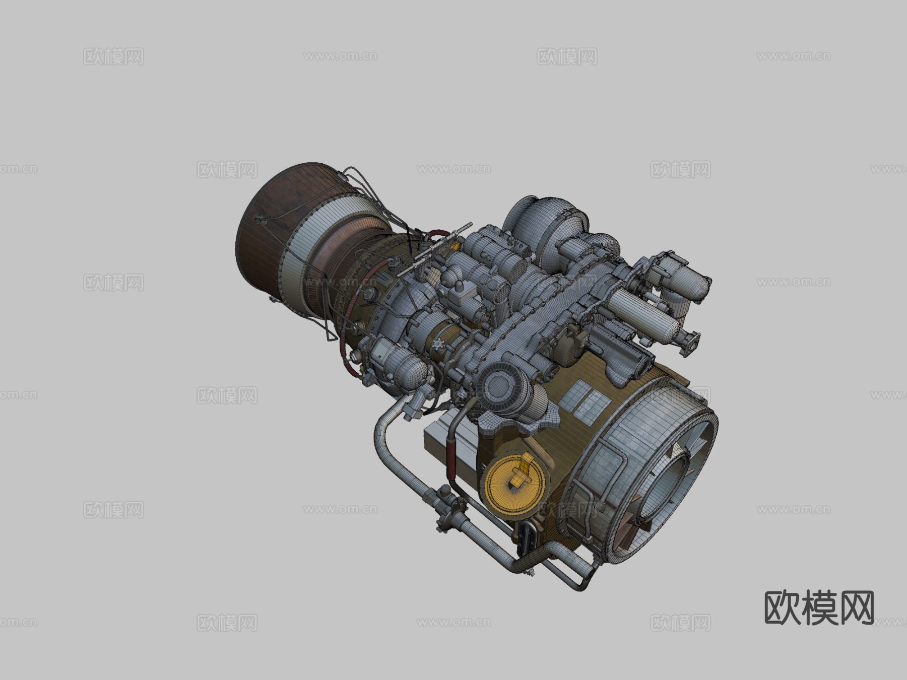 涡轴发动机 发电机su模型下载（渲染图1）
