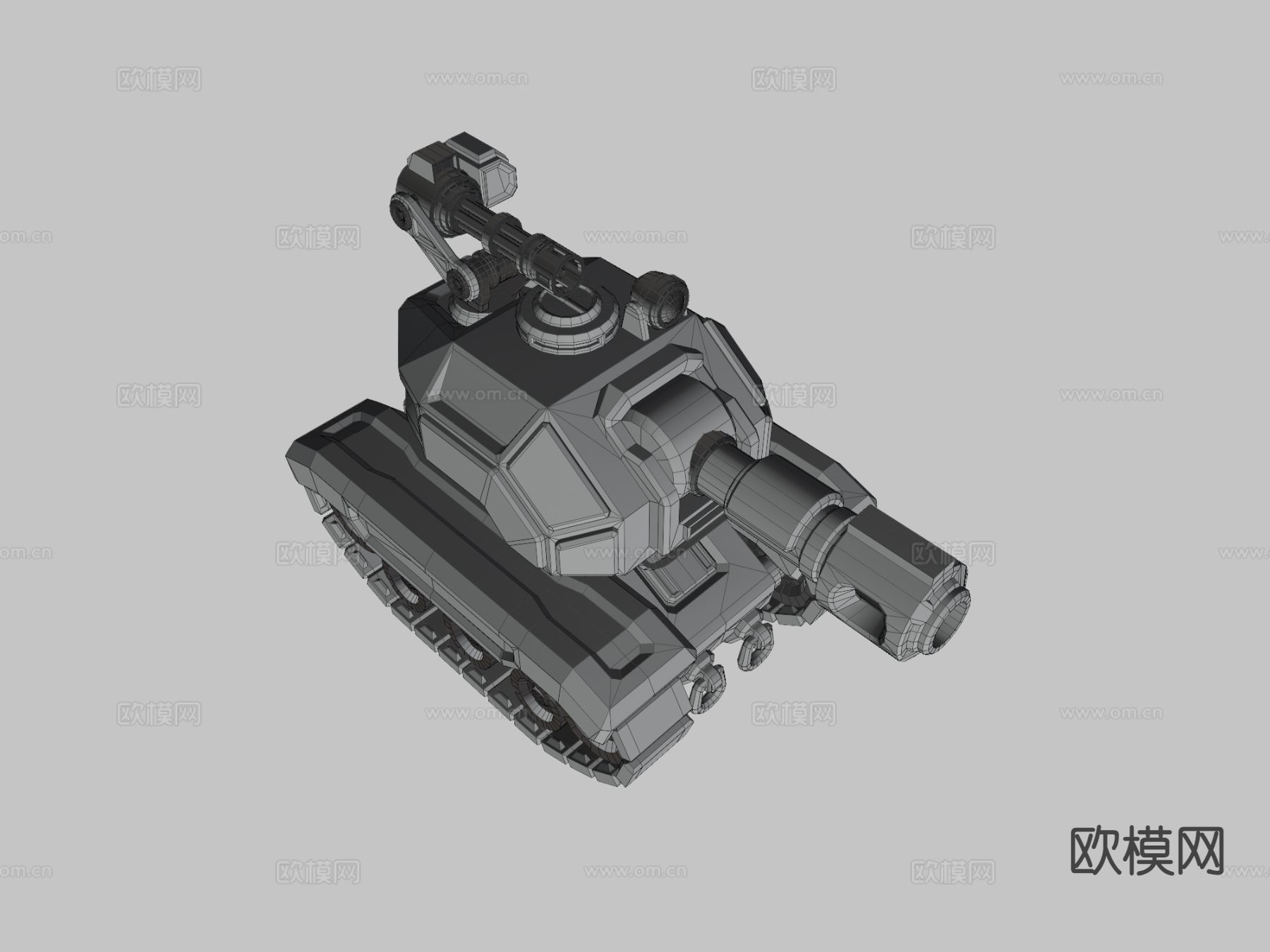 迷你坦克 履带车 装甲车su模型下载（渲染图3）