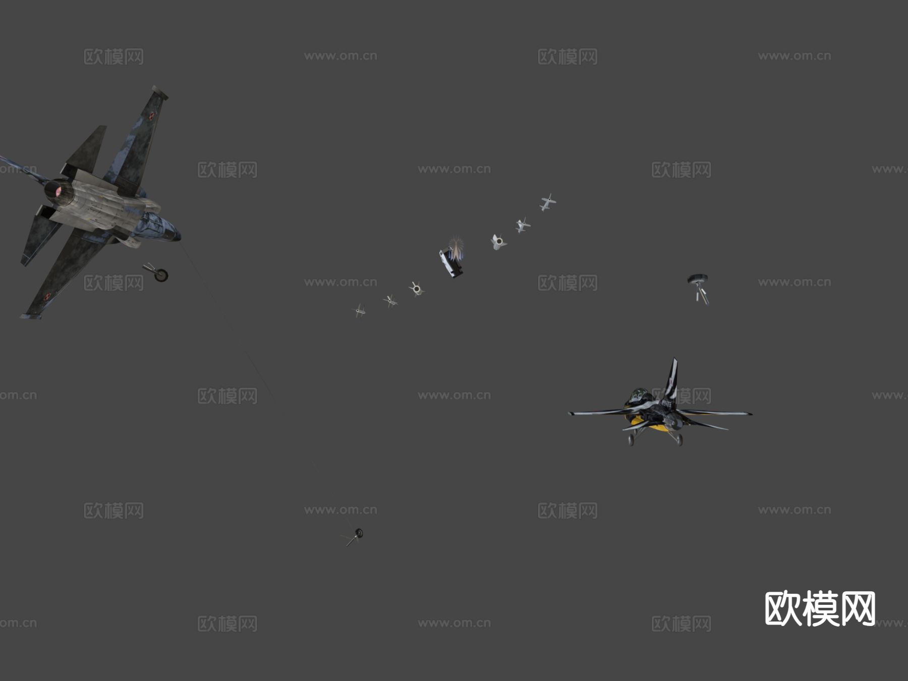 金鹰飞机 战斗机su模型下载（渲染图5）