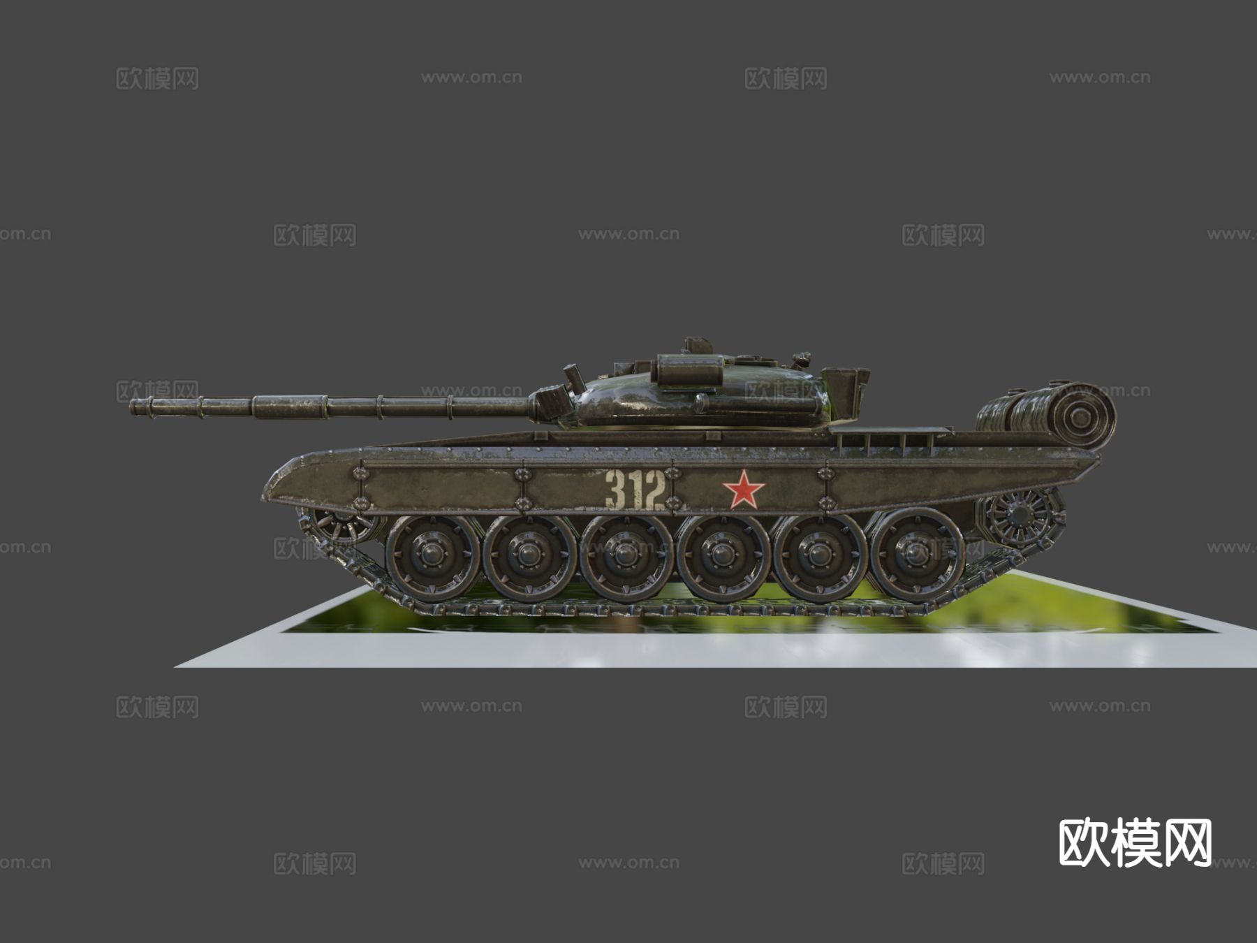 虚拟游戏坦克su模型下载（渲染图6）