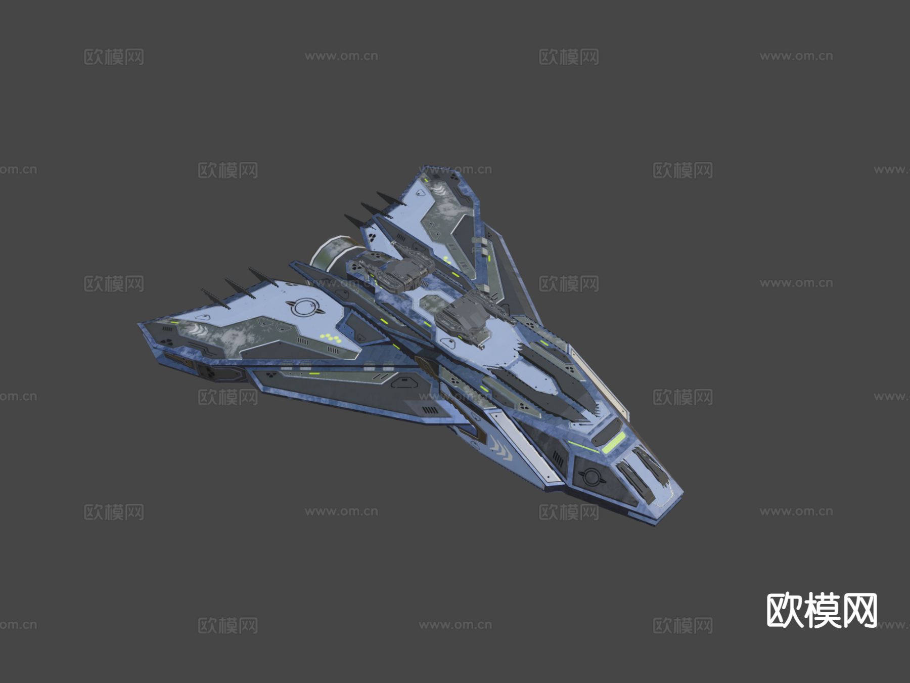 护卫舰 飞行器 宇宙飞船su模型下载（渲染图6）