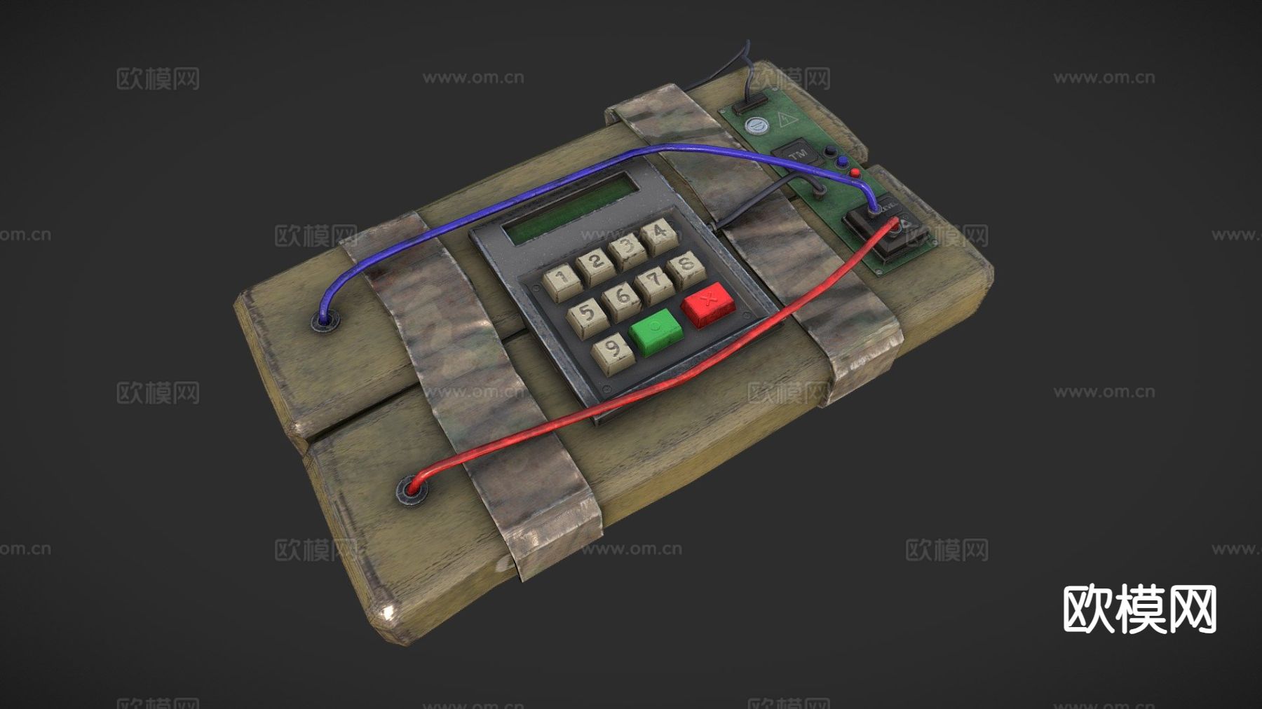 C4炸弹 武器su模型下载（渲染图2）