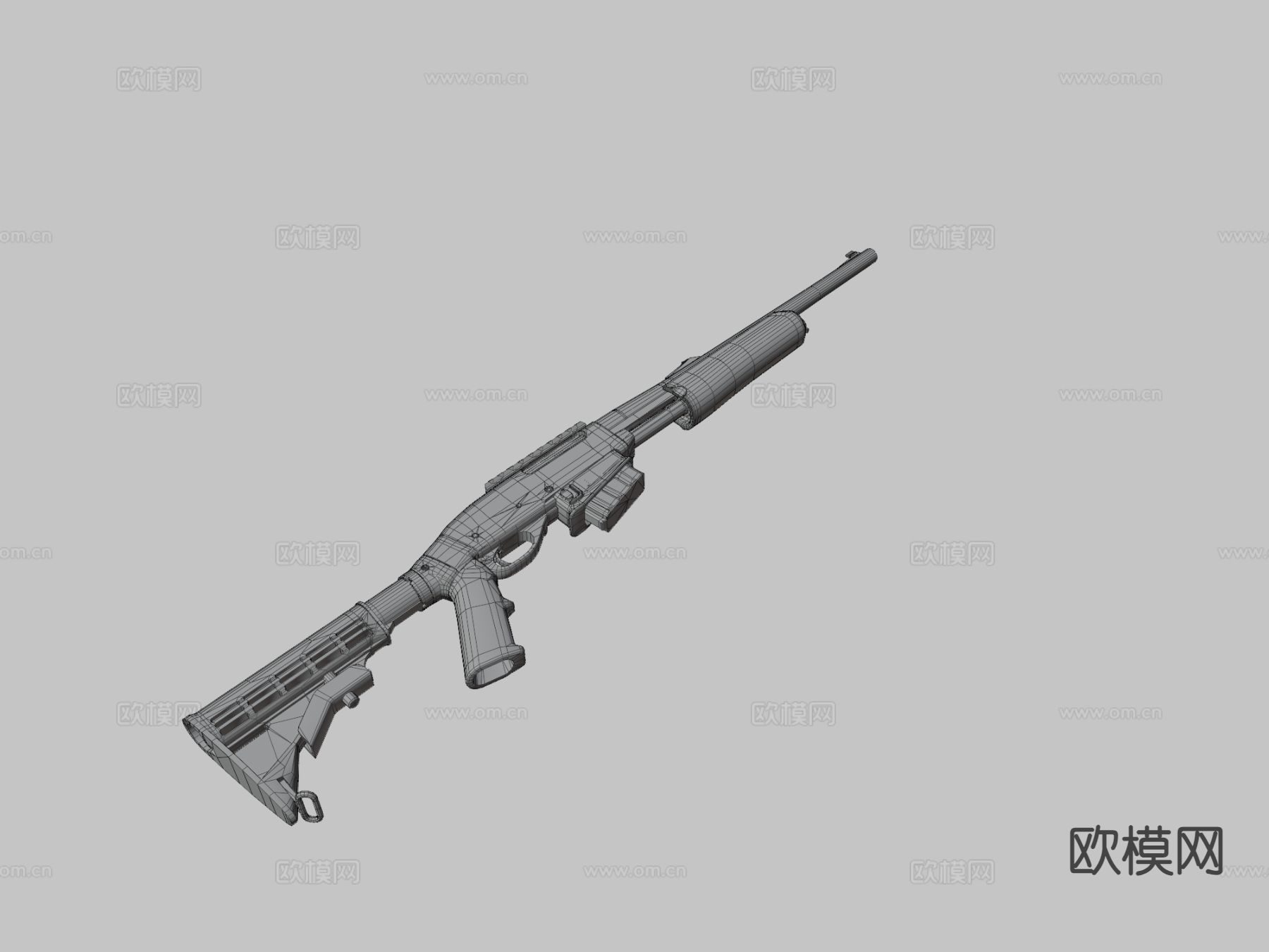警察卡宾枪 枪支 枪械su模型下载（渲染图3）