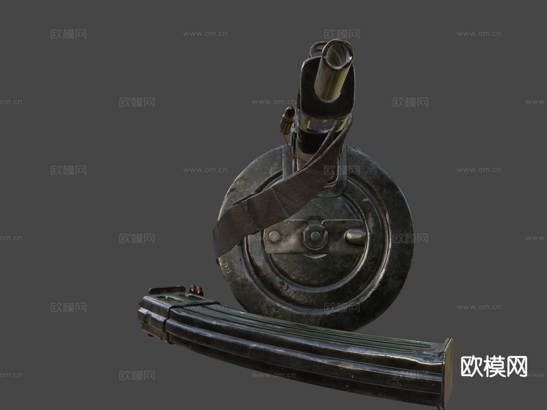 枪械 机枪su模型下载（渲染图7）